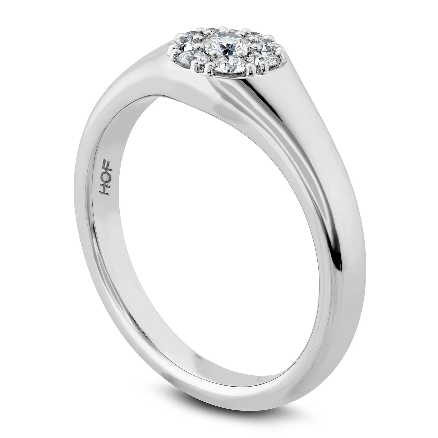 Hearts On Fire 18K Tessa Circle Diamond Signet Ring - Image 2