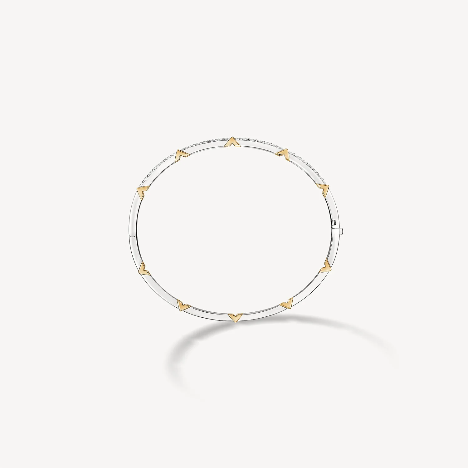 Hearts On Fire 18K Two-Tone Copley Half Pave Diamond Bangle - 0.85ctw - Image 3