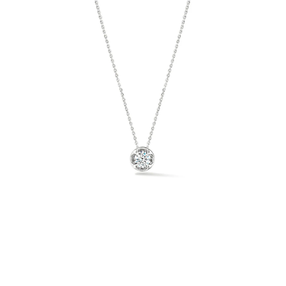 Hearts On Fire 18K Whimsical Circle Single Diamond Pendant Necklace