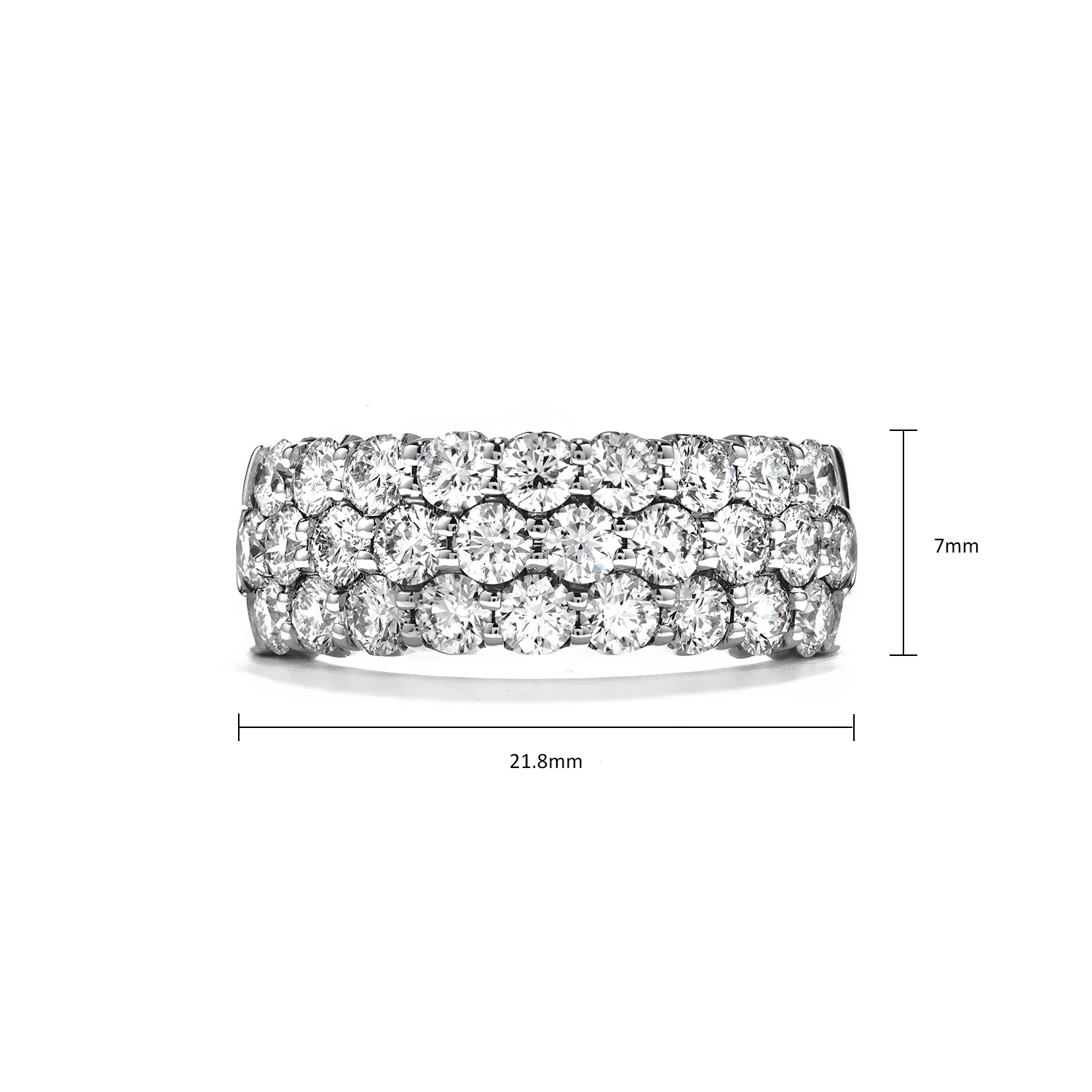 Hearts On Fire 18K Truly Triple Row Diamond Ring - Image 4