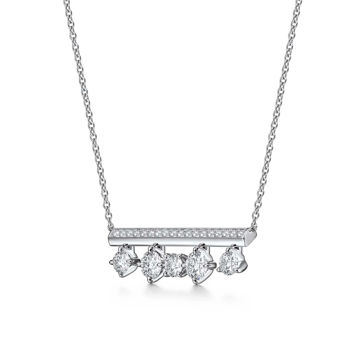 Hearts On Fire 18K Barre Floating Diamond Pavé Pendant - Image 2