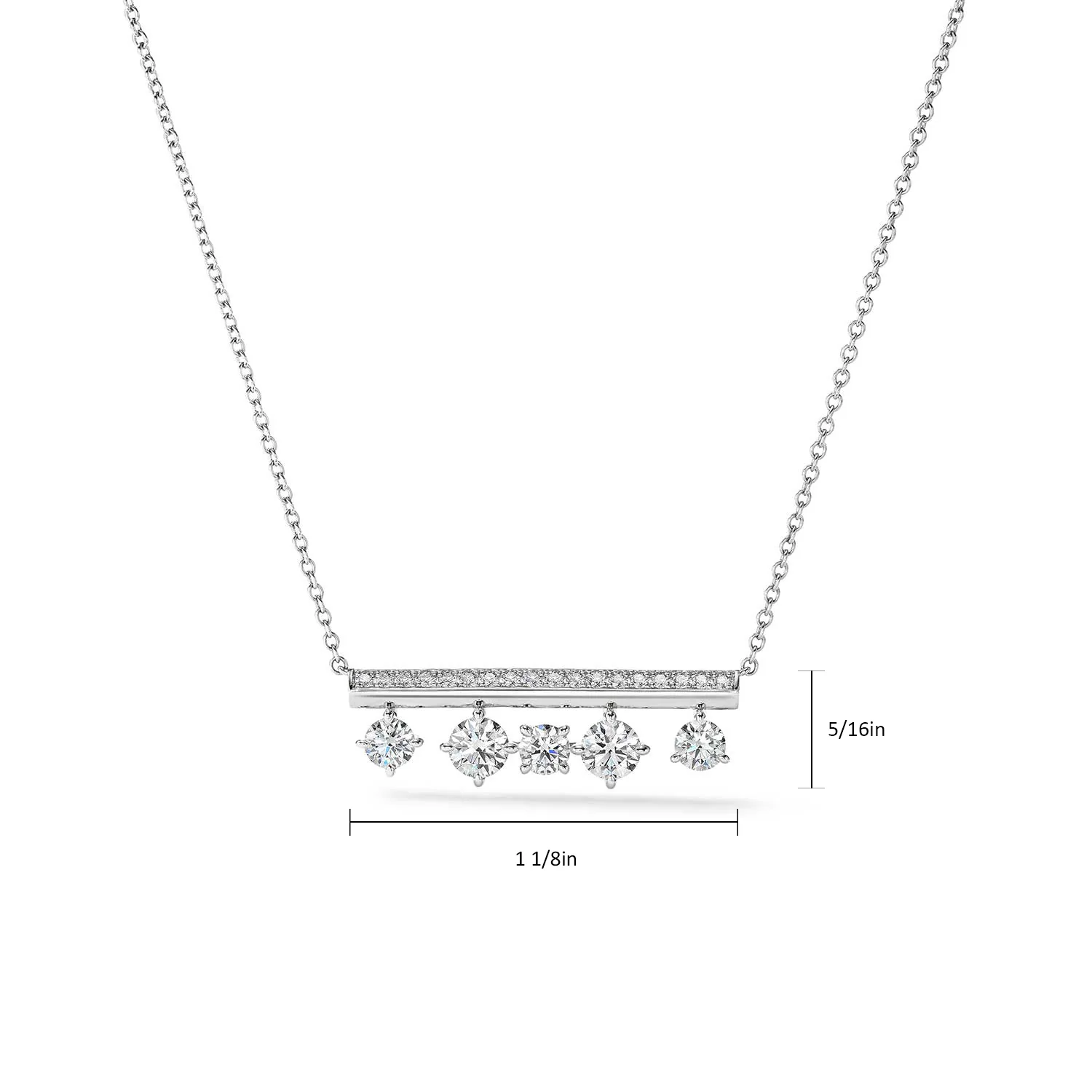 Hearts On Fire 18K Barre Floating Diamond Pavé Pendant - Image 5
