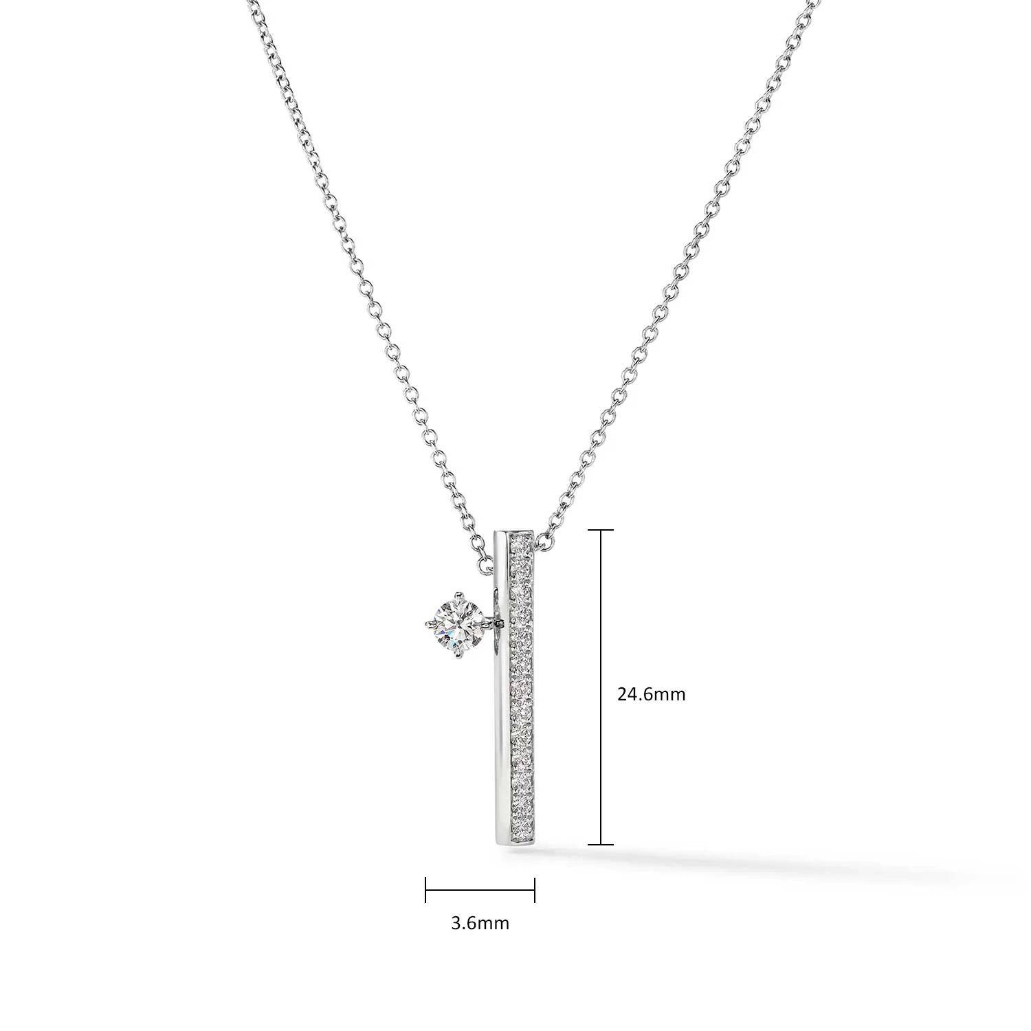 Hearts On Fire 18K Barre Floating Single Diamond Pavé Pendant - Image 6