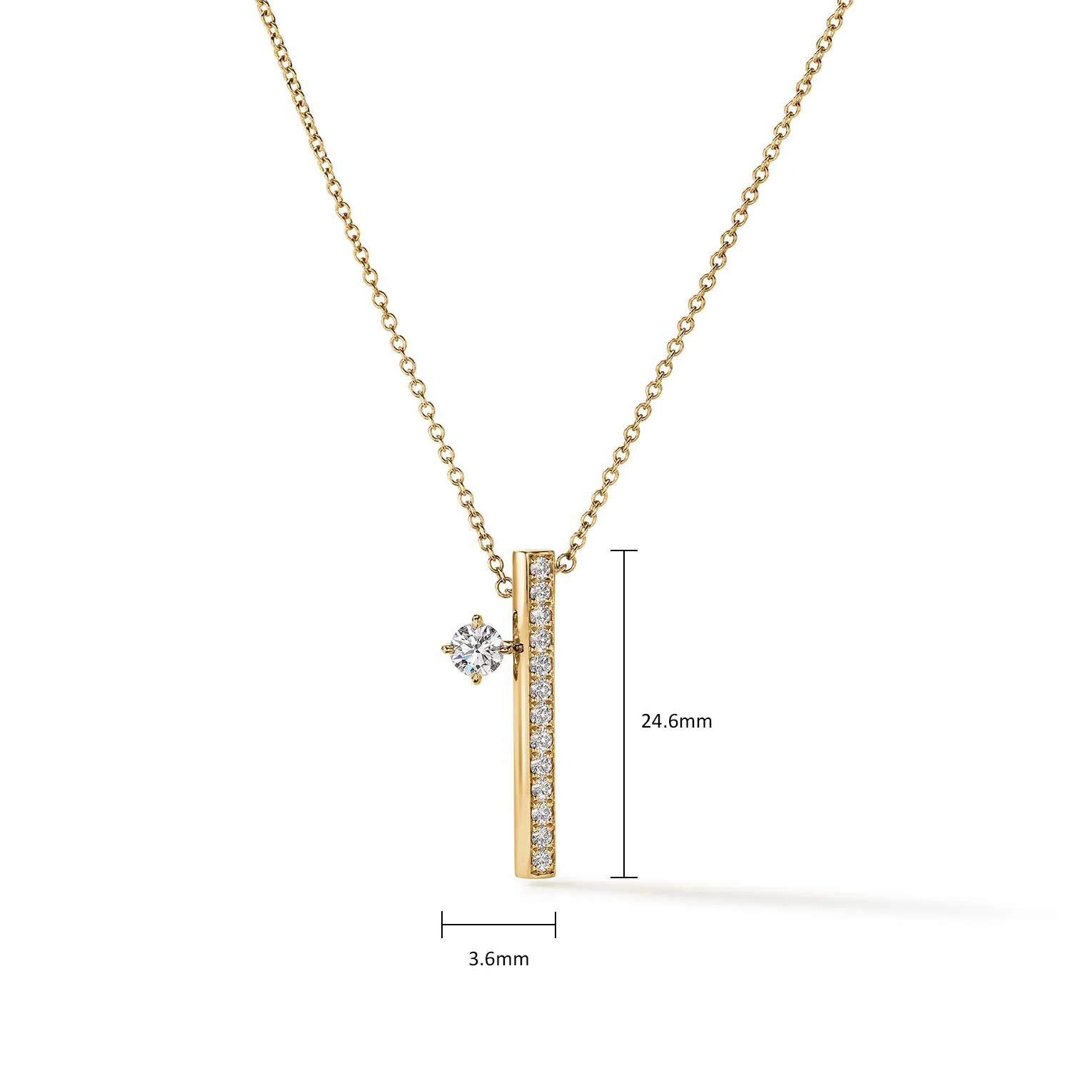 Hearts On Fire 18K Barre Floating Single Diamond Pavé Pendant - Image 6