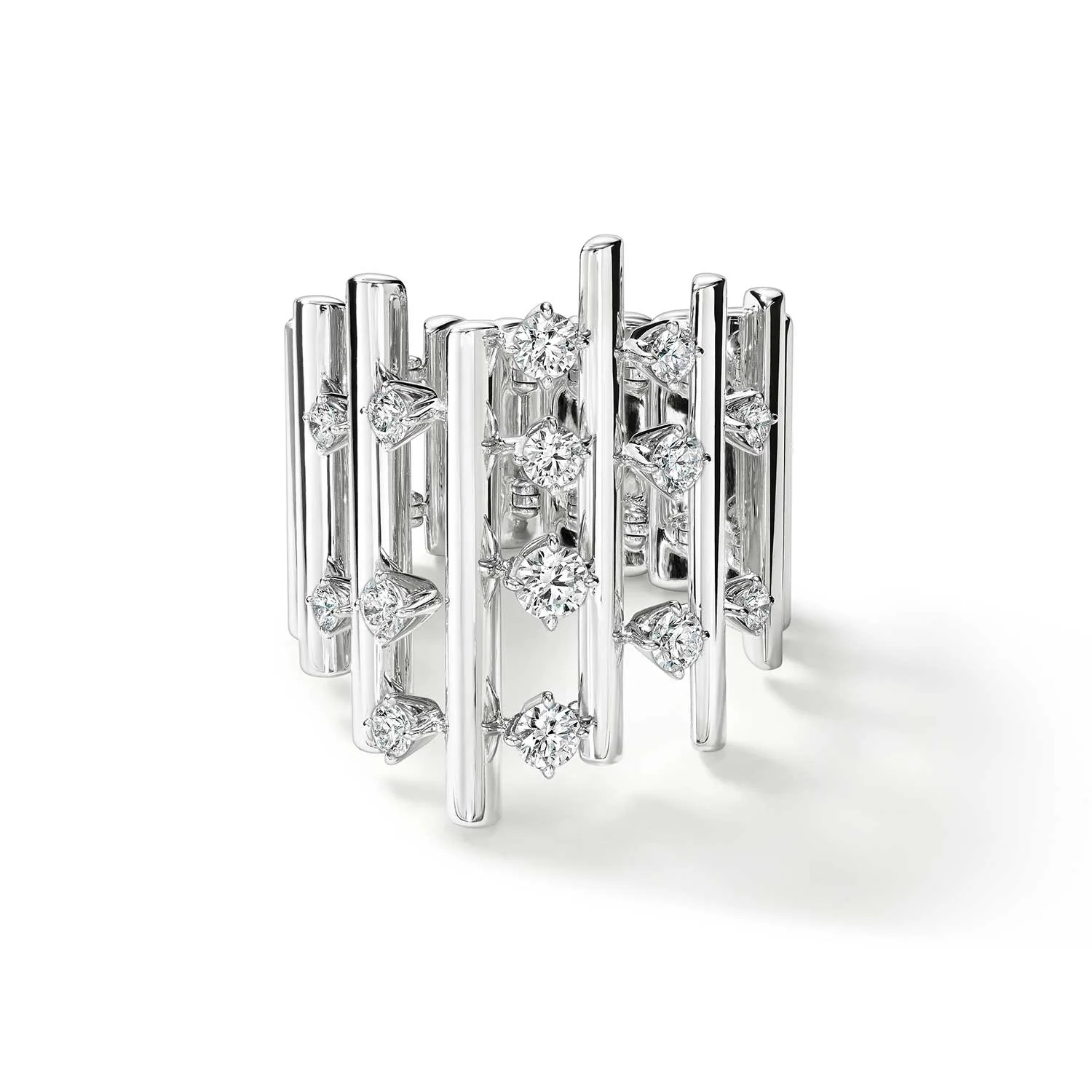 Hearts On Fire 18K Barre Multi-Row Diamond Ring