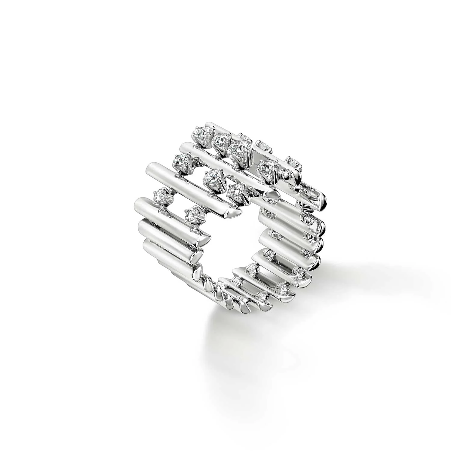 Hearts On Fire 18K Barre Multi-Row Diamond Ring - Image 2