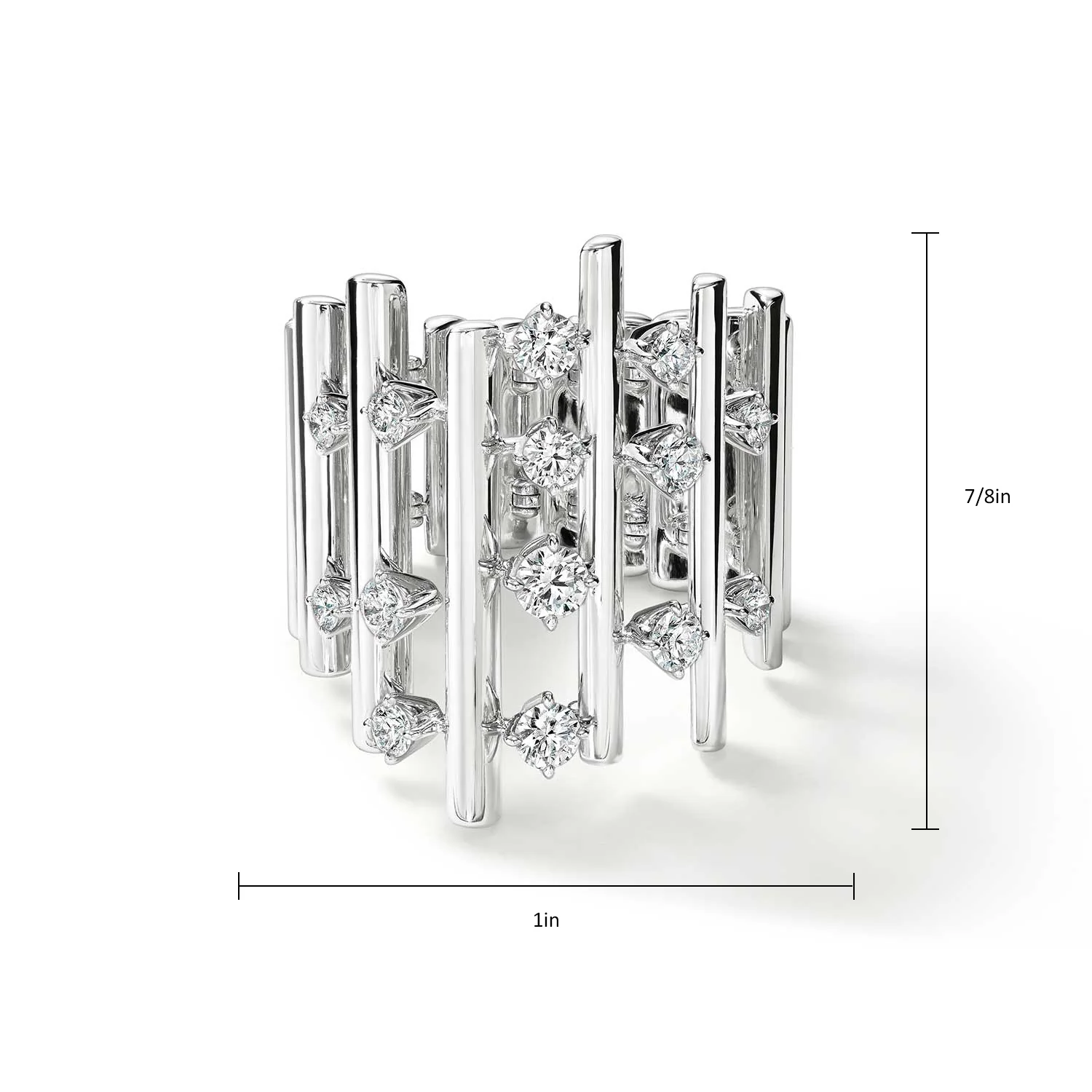 Hearts On Fire 18K Barre Multi-Row Diamond Ring - Image 4