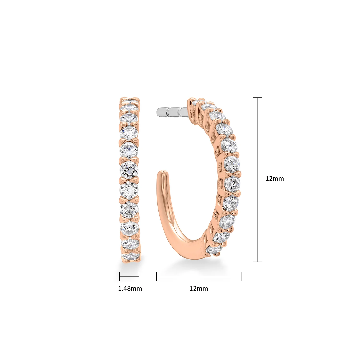 Hearts On Fire 18K Signature Diamond Hoop Earrings - Extra Small - Image 3