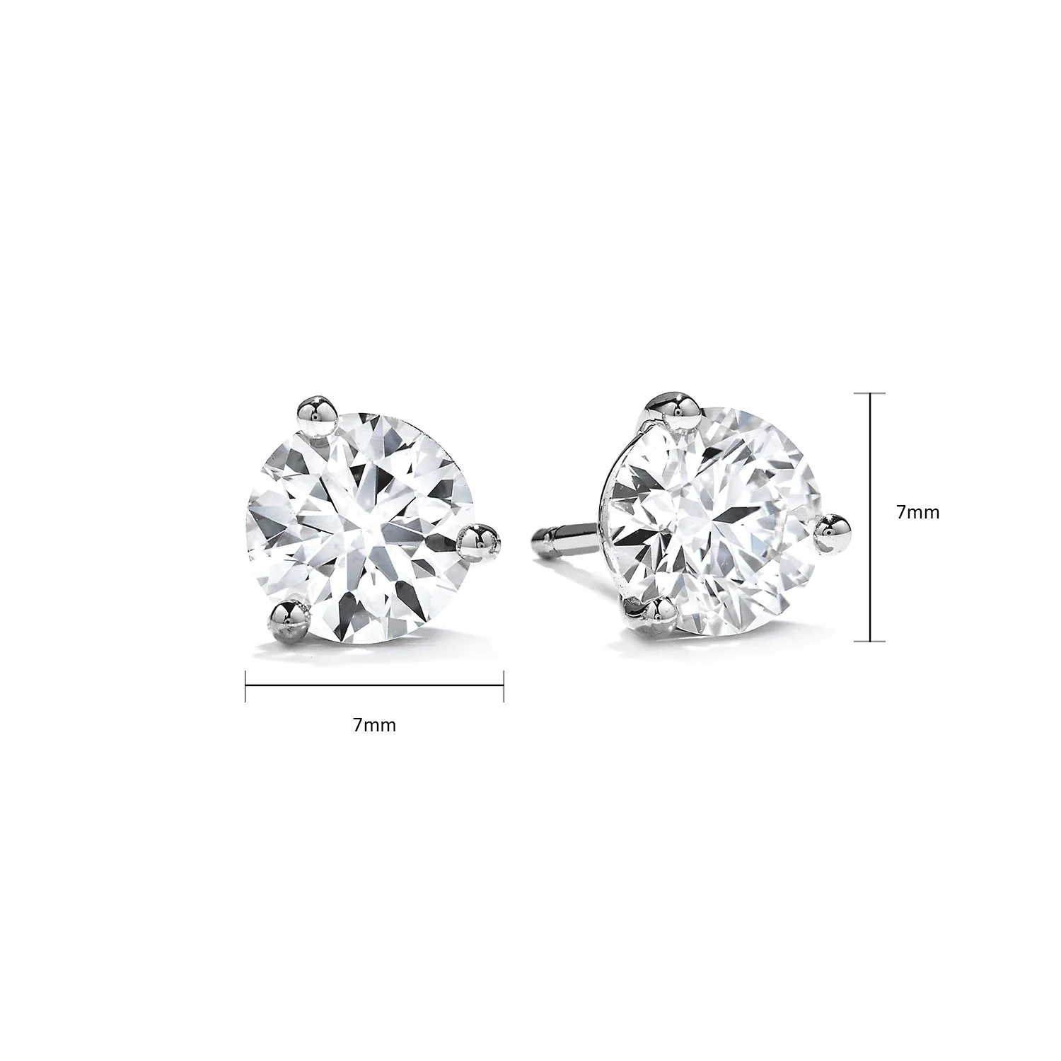 Hearts On Fire 18K 3 Prong Diamond Stud Earrings - 2.00ctw - Image 4