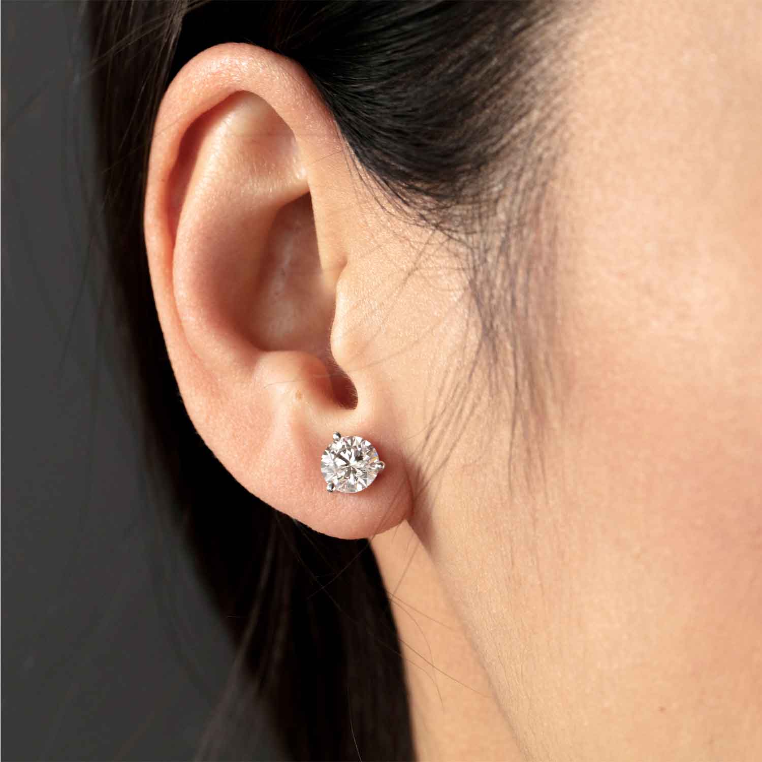 Hearts On Fire 18K 3-Prong Diamond Stud Earrings - 2.08ctw - Image 3