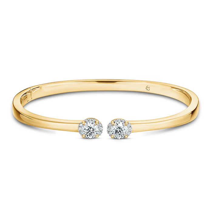 Hearts On Fire 18K & Platinum Ellipse Diamond Open Bangle