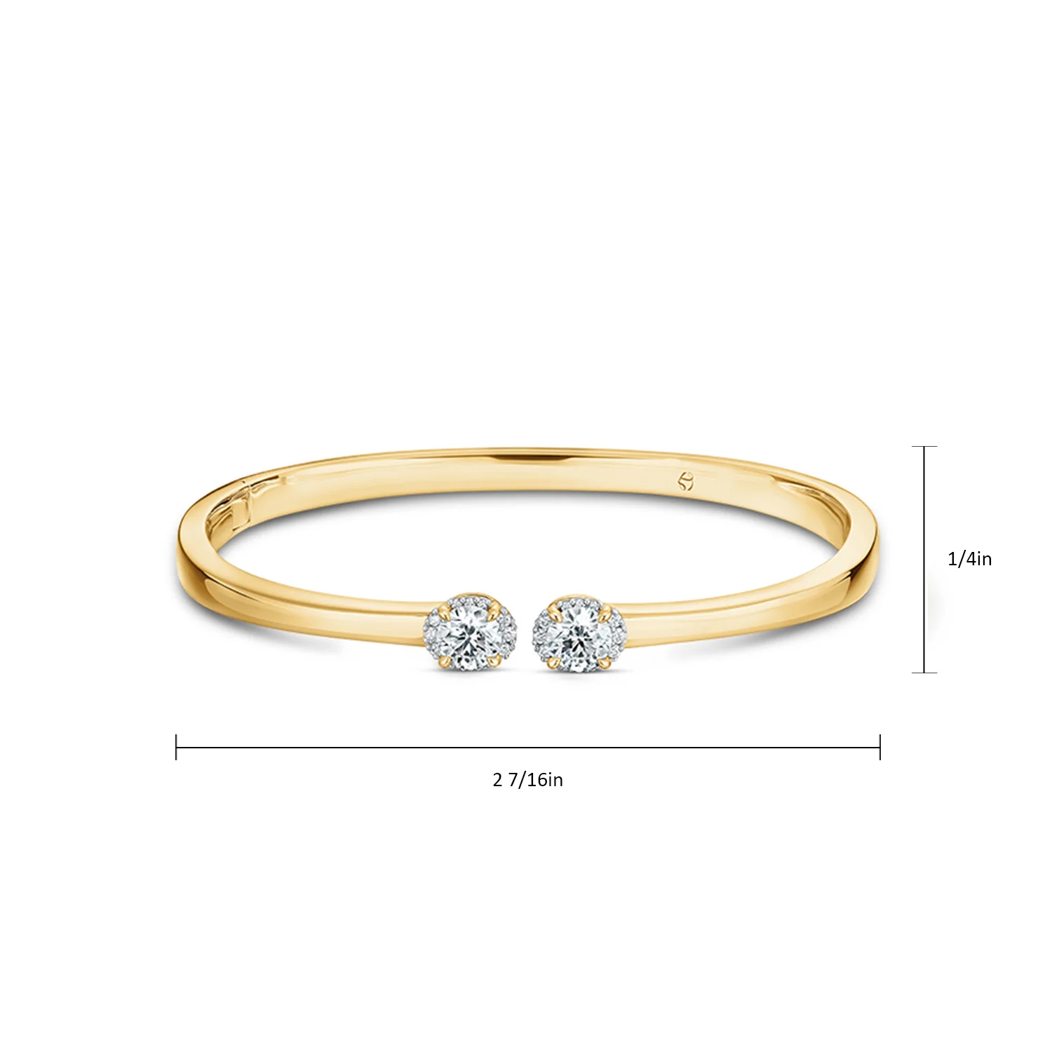 Hearts On Fire 18K & Platinum Ellipse Diamond Open Bangle - Image 4