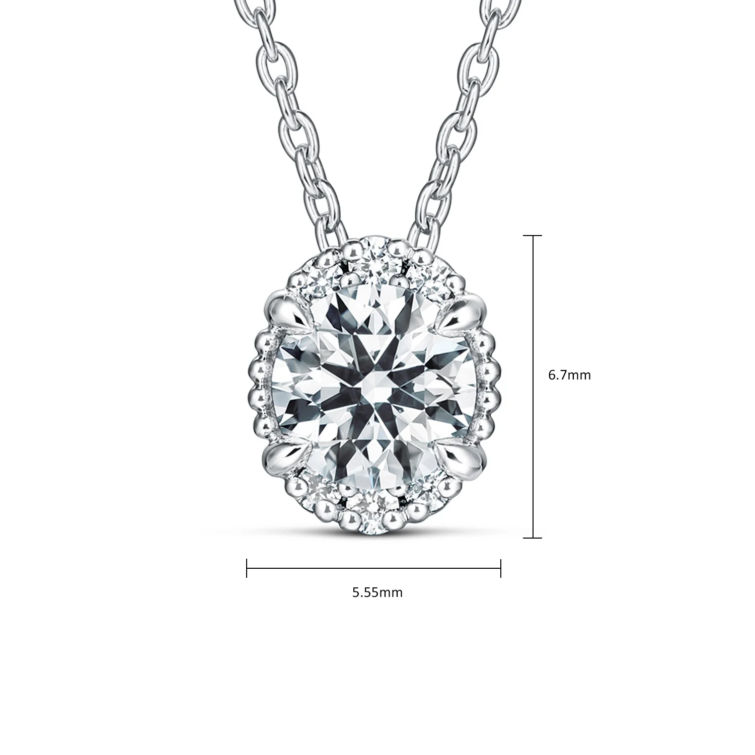 Hearts On Fire 18K Ellipse Diamond Pendant - 0.38ctw - Image 5