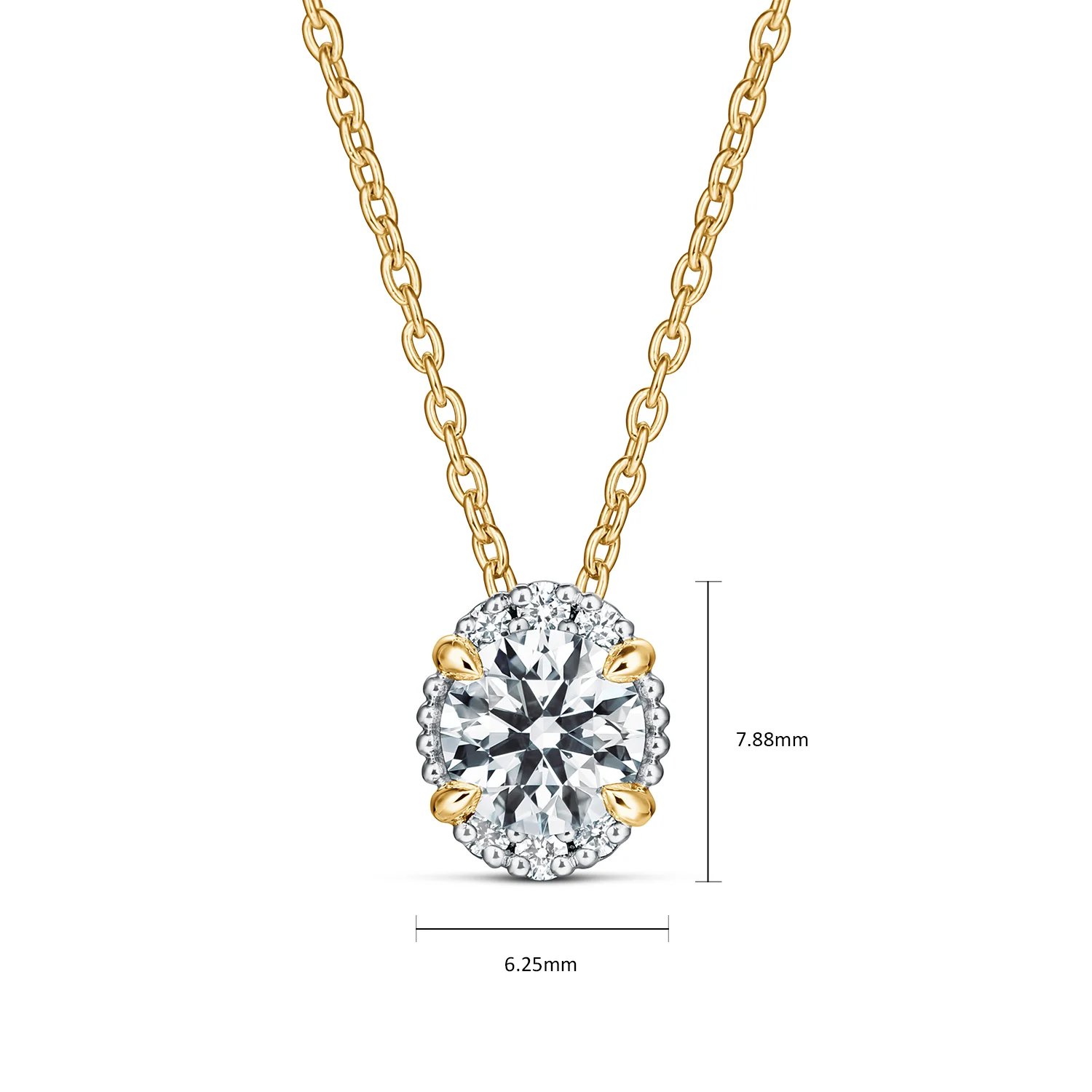 Hearts On Fire 18K and Platinum Ellipse Diamond Pendant - 0.65ctw - Image 5
