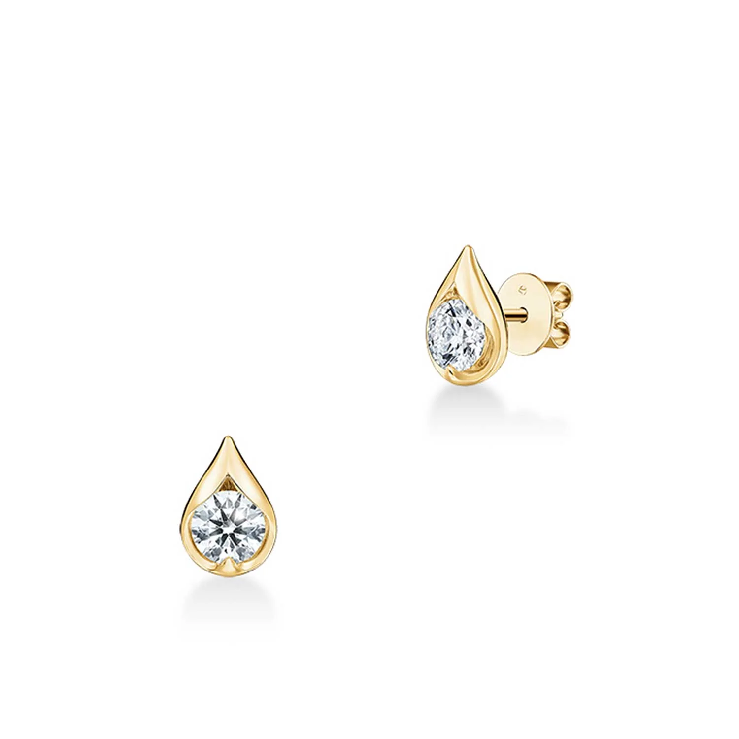 Hearts On Fire 18KY LU Diamond Droplet Stud Earrings - 0.66ctw