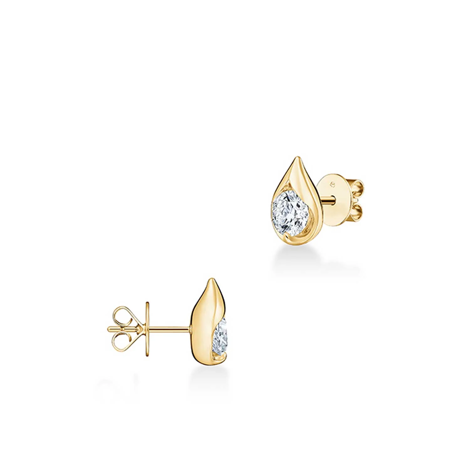 Hearts On Fire 18KY LU Diamond Droplet Stud Earrings - 0.66ctw - Image 2