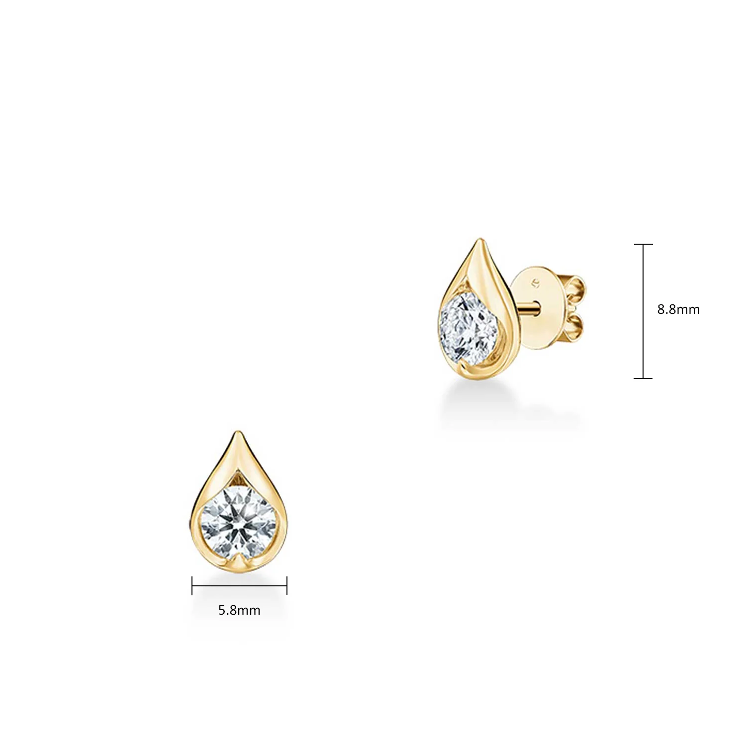 Hearts On Fire 18KY LU Diamond Droplet Stud Earrings - 0.66ctw - Image 5
