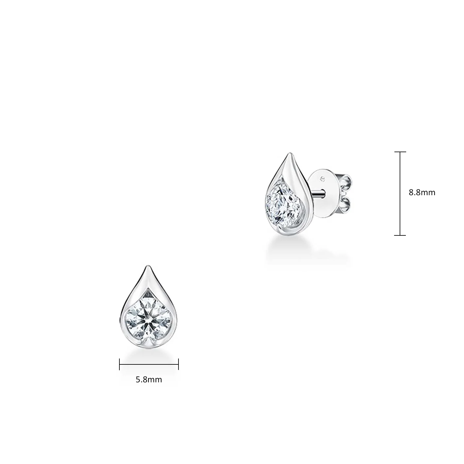 Hearts On Fire 18K LU Diamond Droplet Stud Earrings - 0.65ctw - Image 5