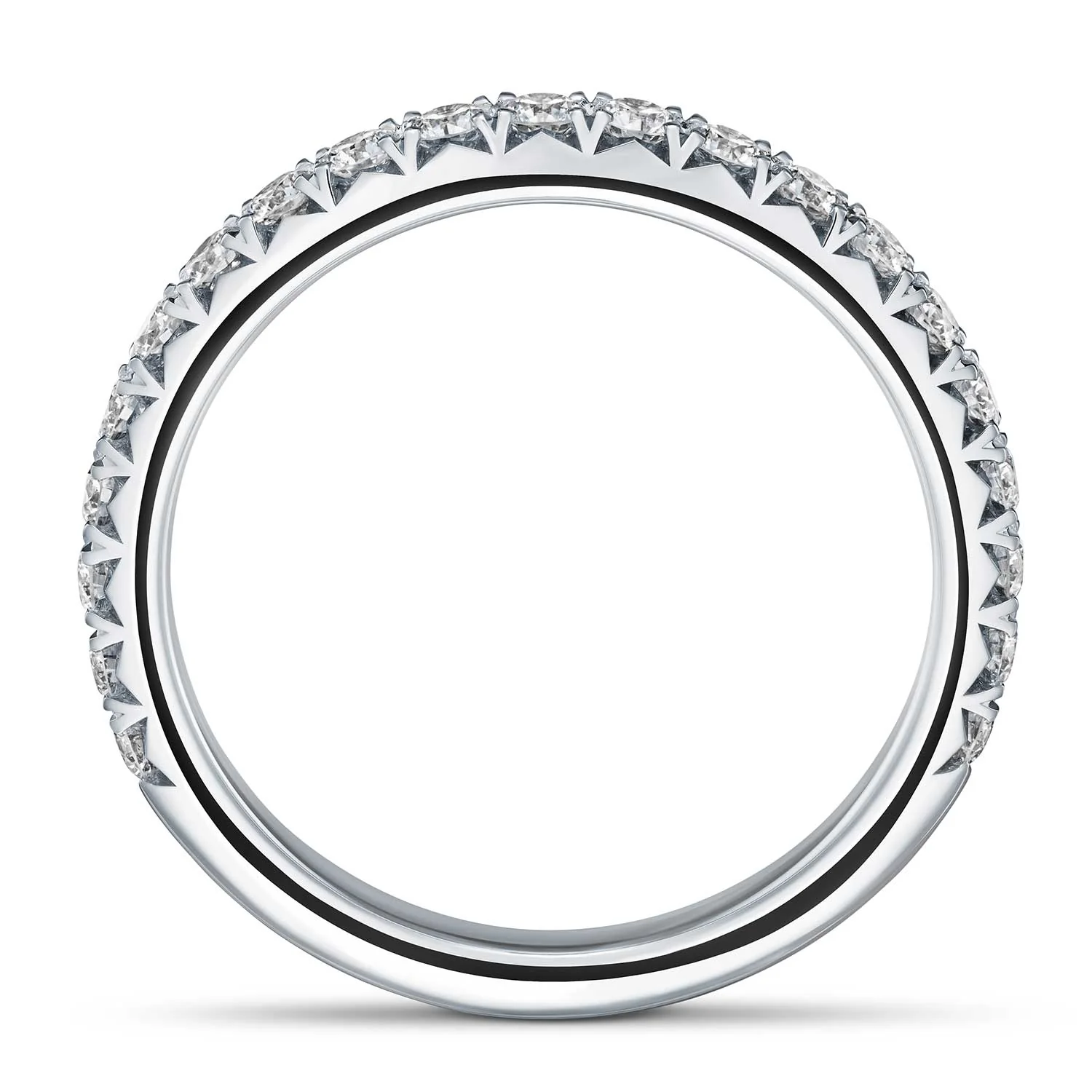 Hearts On Fire Platinum VELA French Diamond Pavé Band - Image 3