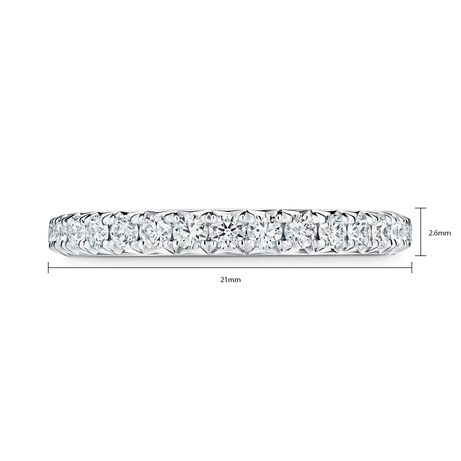 Hearts On Fire Platinum VELA French Diamond Pavé Band - Image 4