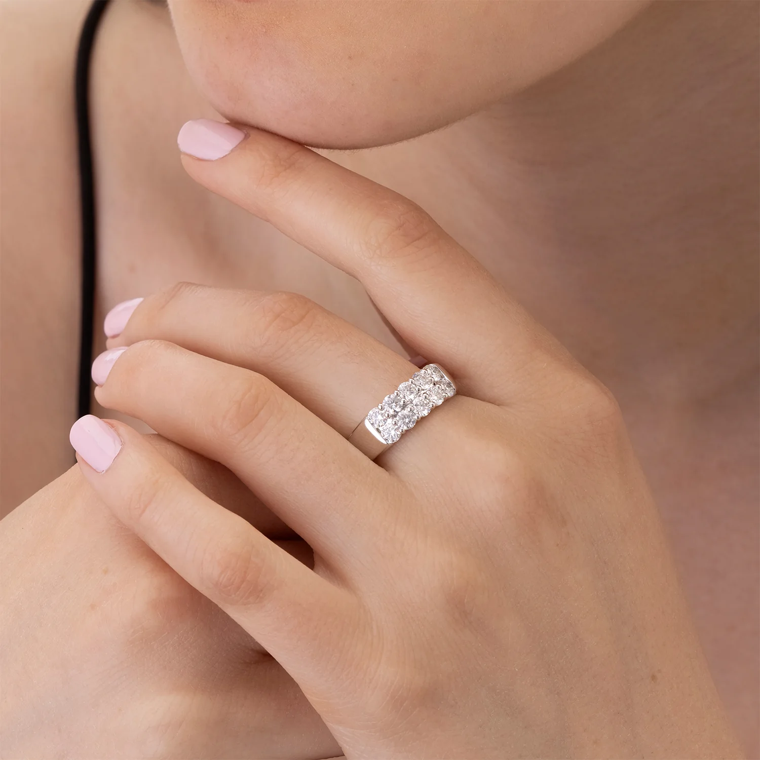Hearts On Fire 18K Signature Double Row Diamond Ring - Image 4