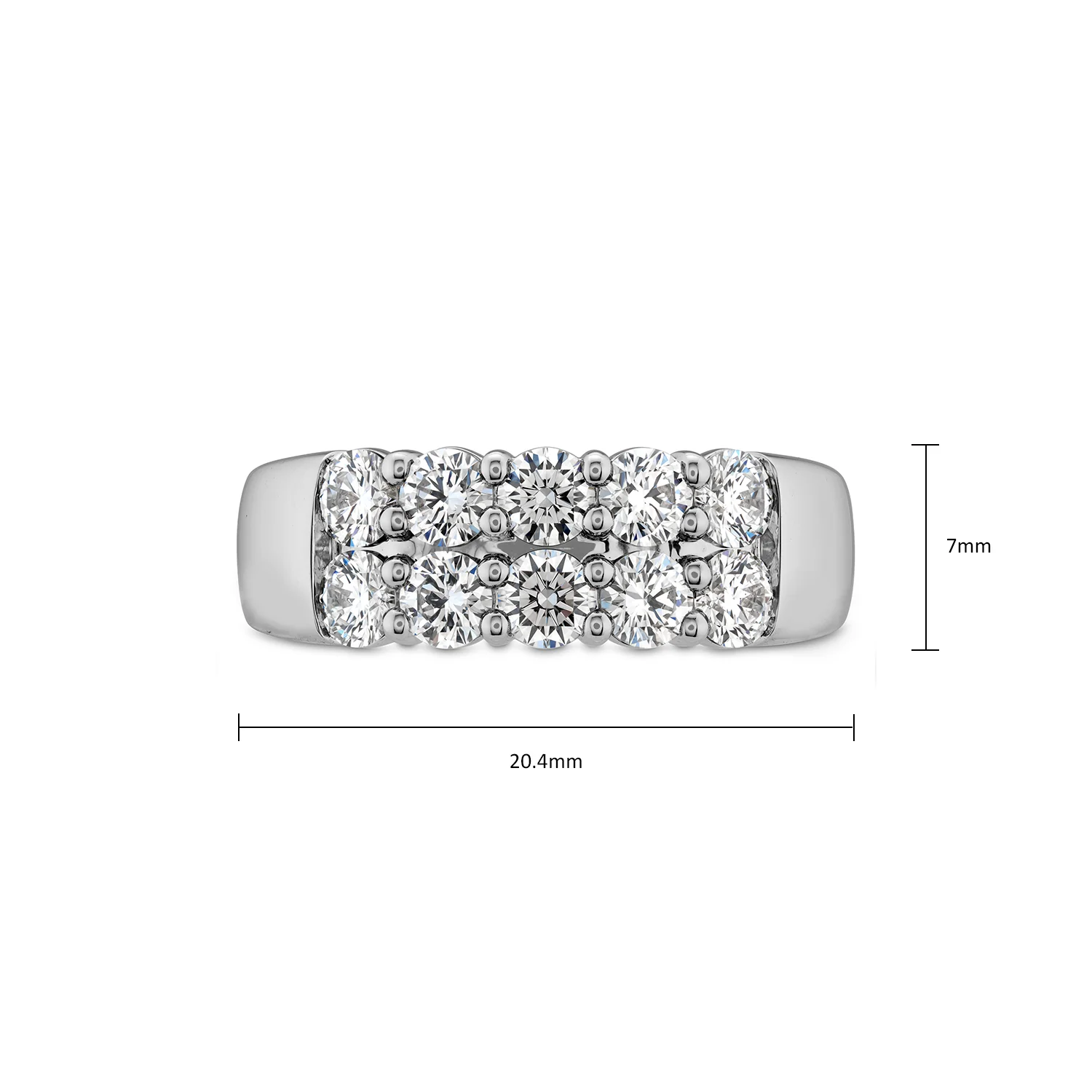 Hearts On Fire 18K Signature Double Row Diamond Ring - Image 5