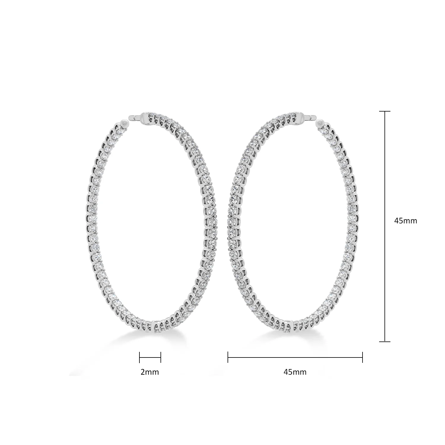 Hearts On Fire 18K Signature Inside Out Diamond Hoop Earrings - Large - Image 3