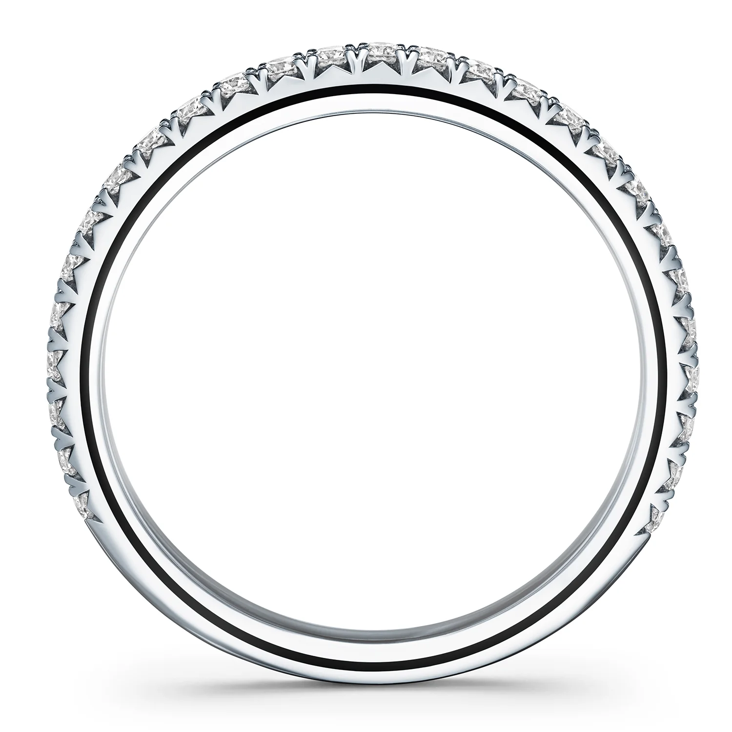Hearts On Fire Platinum VELA French Diamond Pavé Band - Image 3