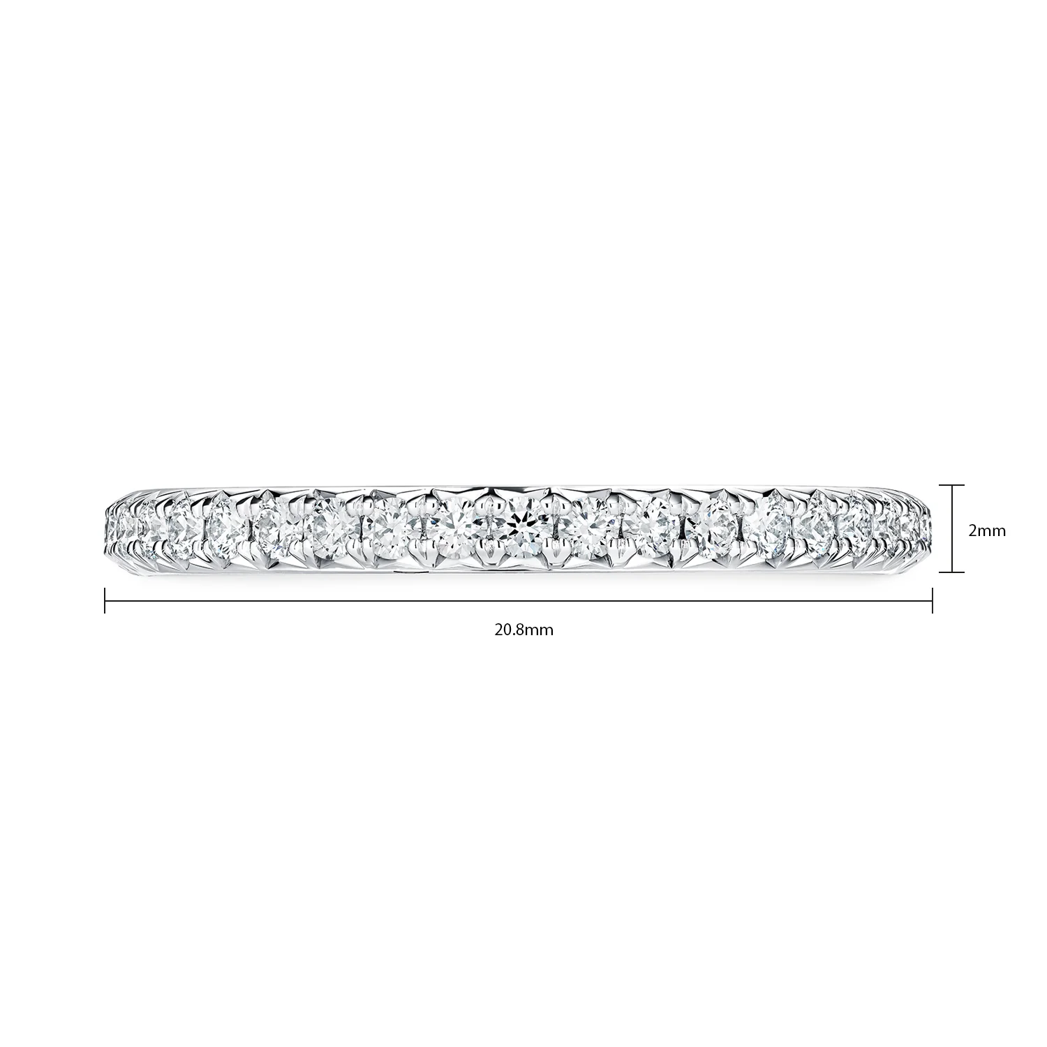 Hearts On Fire Platinum VELA French Diamond Pavé Band - Image 4