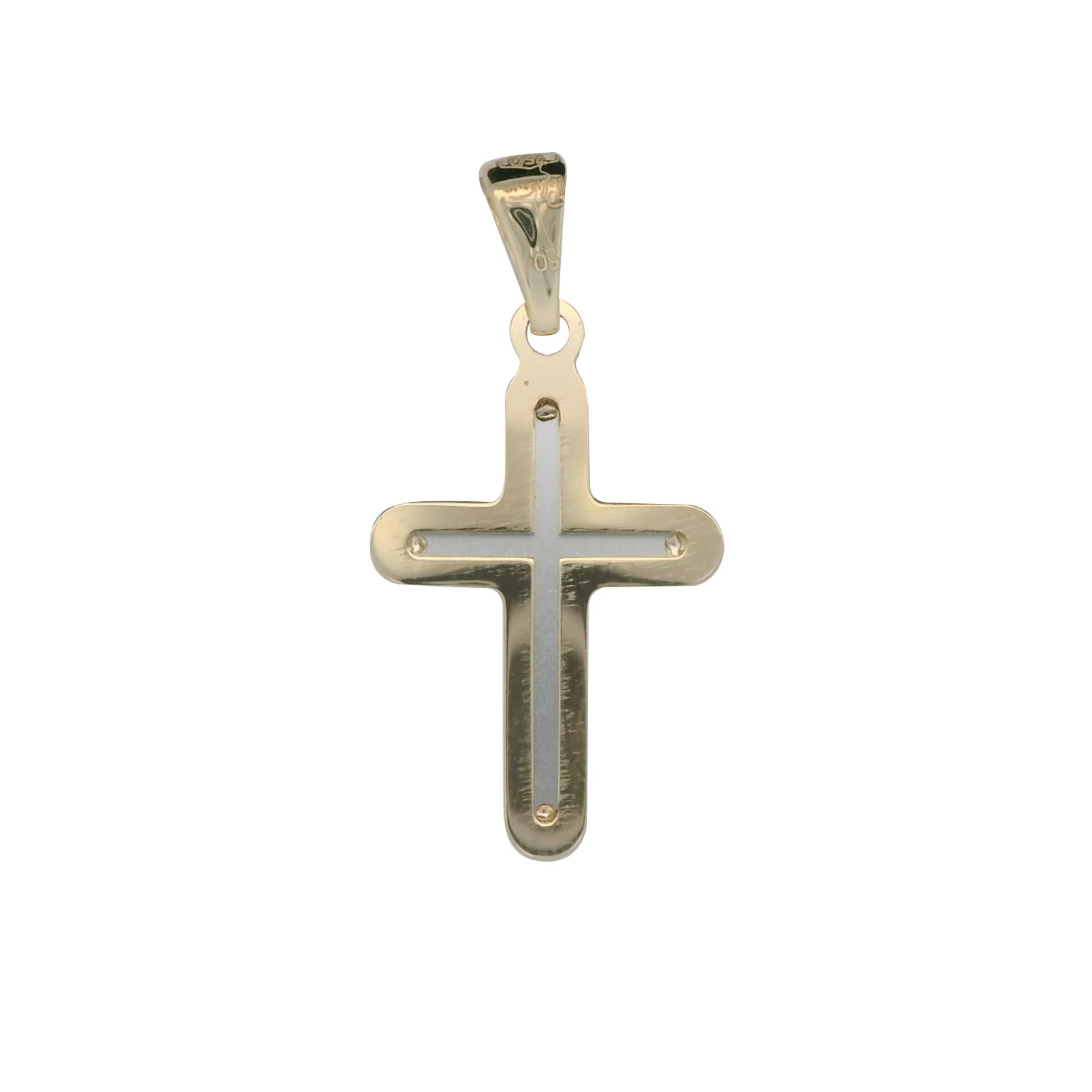 Italian 18K Two-Tone Modular Cross Pendant - Small - Image 2