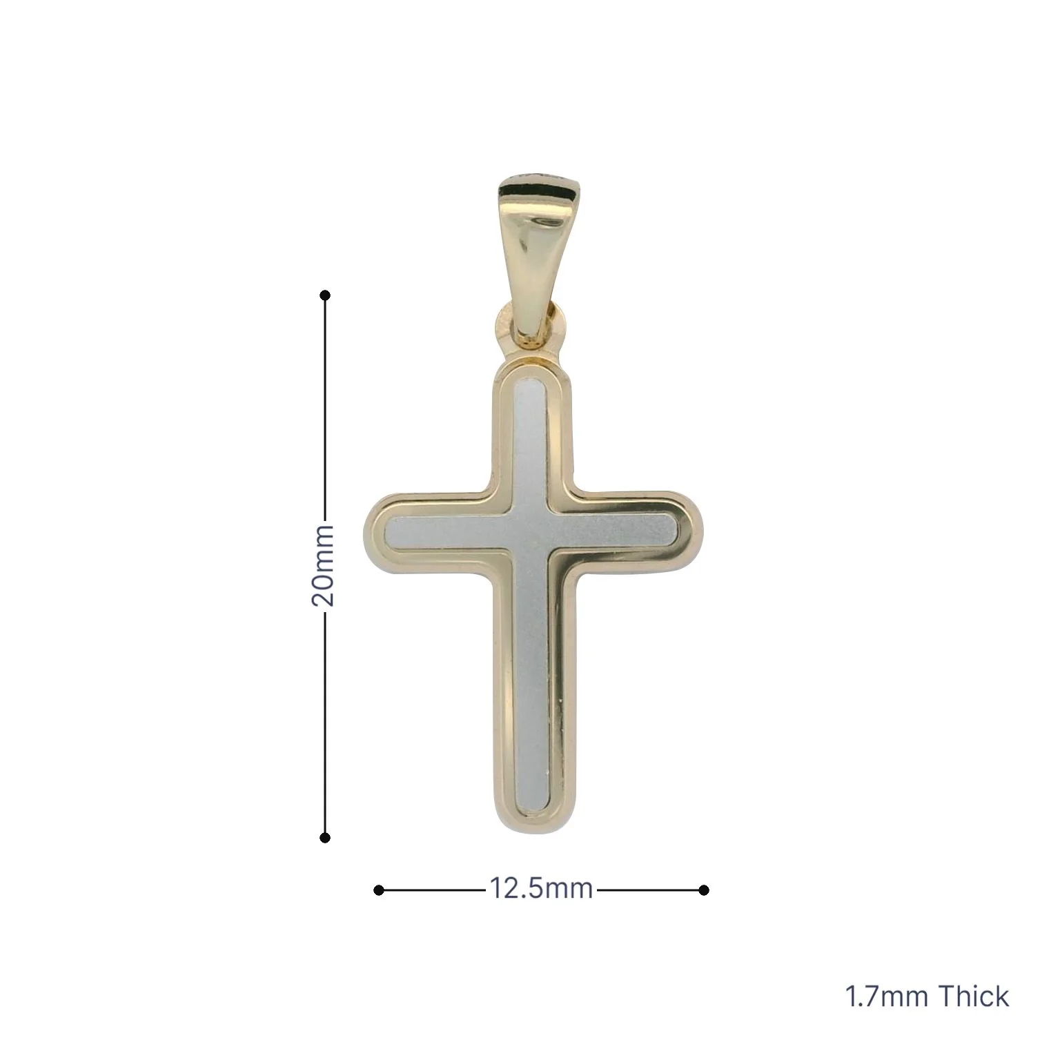 Italian 18K Two-Tone Modular Cross Pendant - Small - Image 3