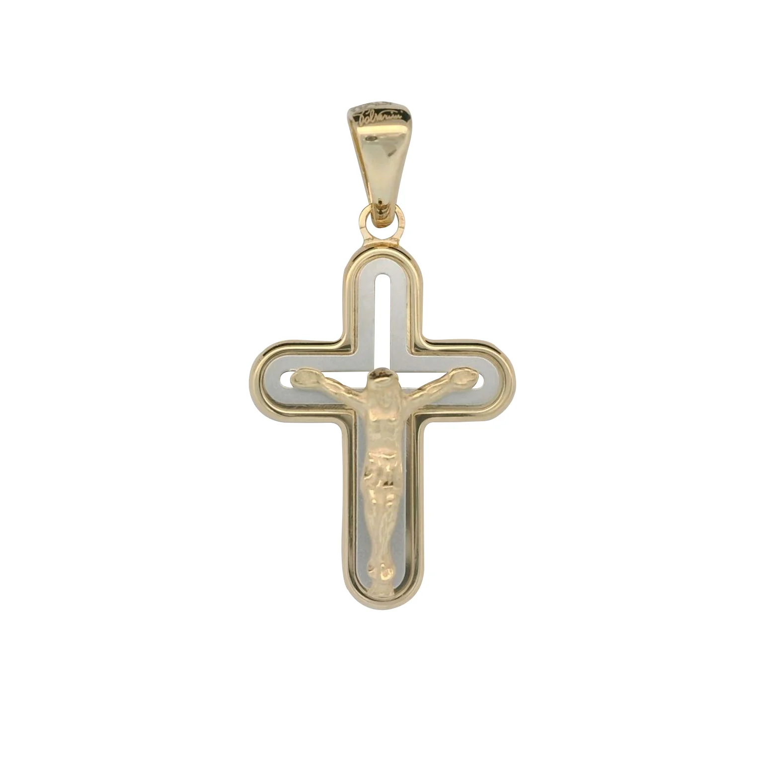 Italian 18K Two-Tone Modular Crucifix Pendant