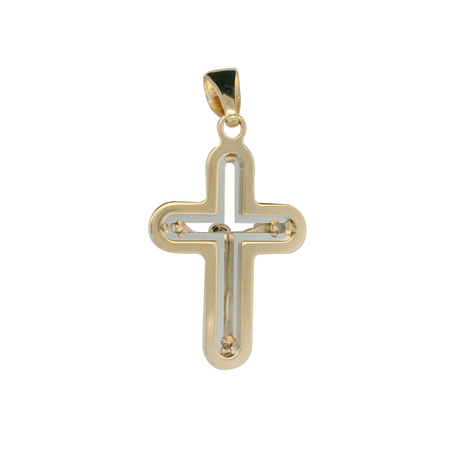 Italian 18K Two-Tone Modular Crucifix Pendant - Image 2
