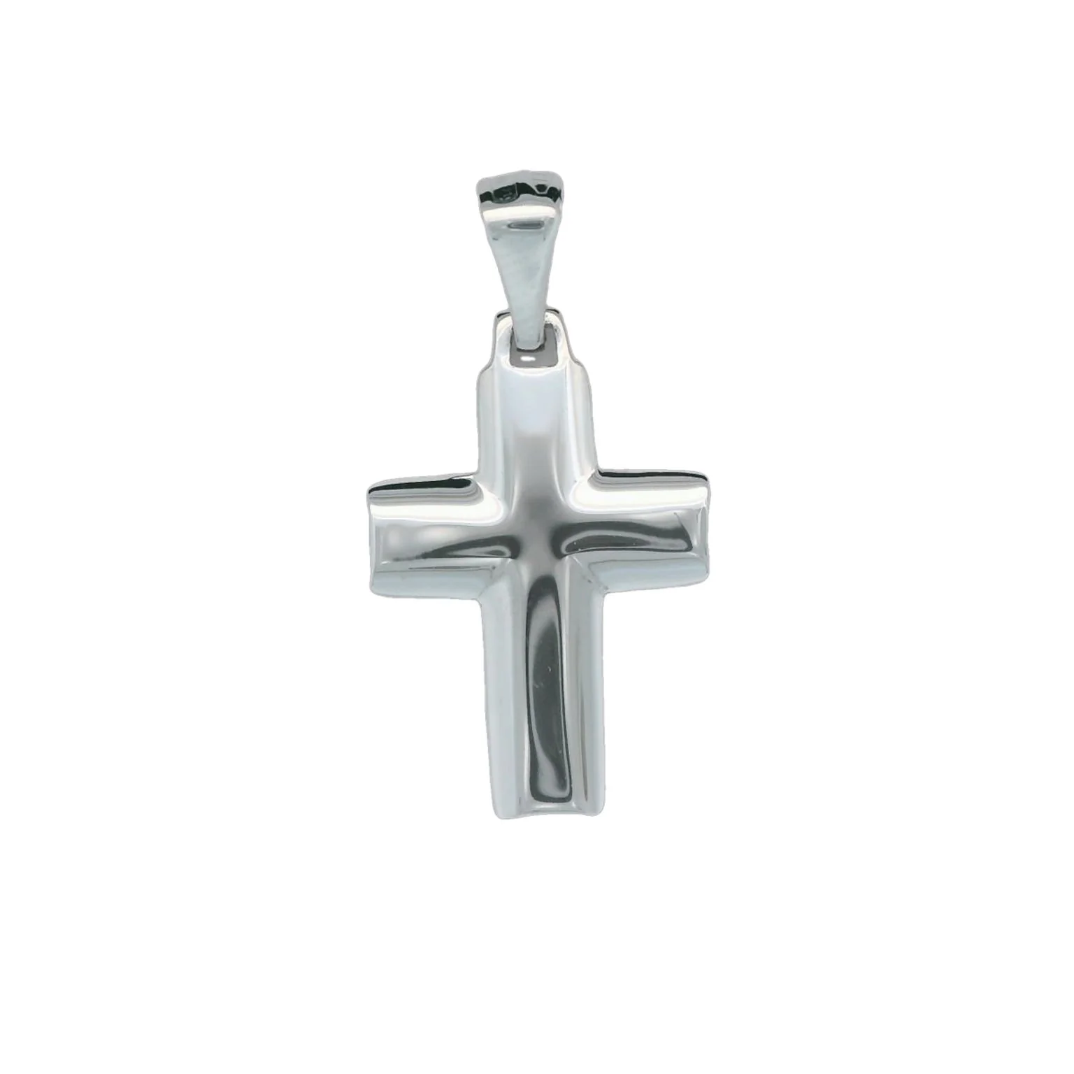 Italian 18K Beveled Cross Pendant - Small - Image 2
