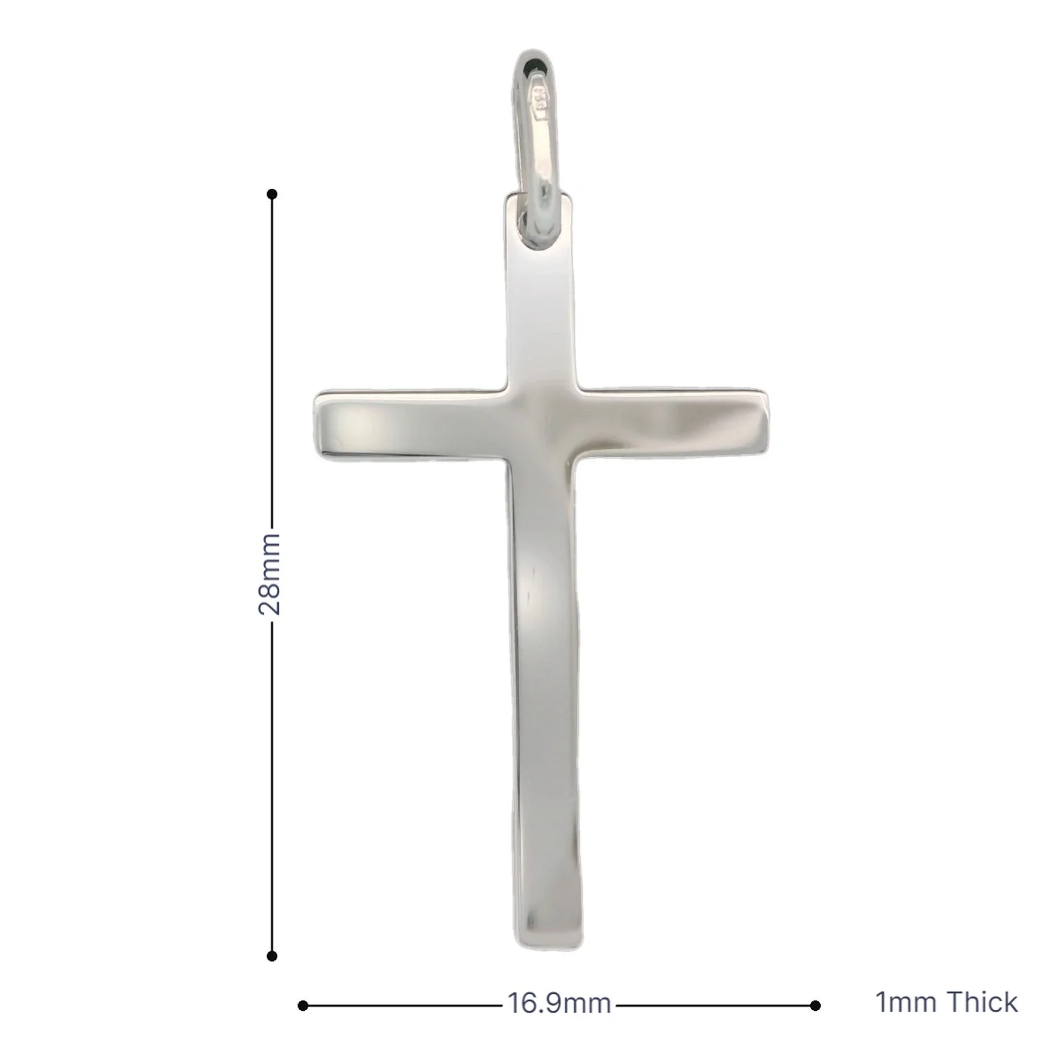 Italian 18K Flat Cross Pendant - Image 3