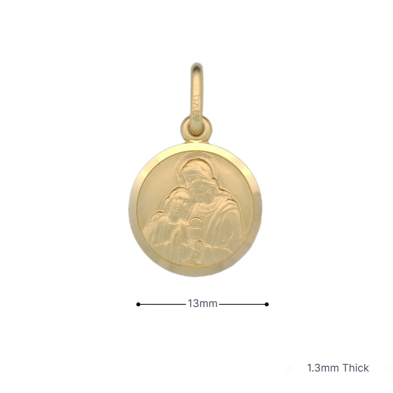 Italian 18K Coined Communion Medal - 13MM - Image 3