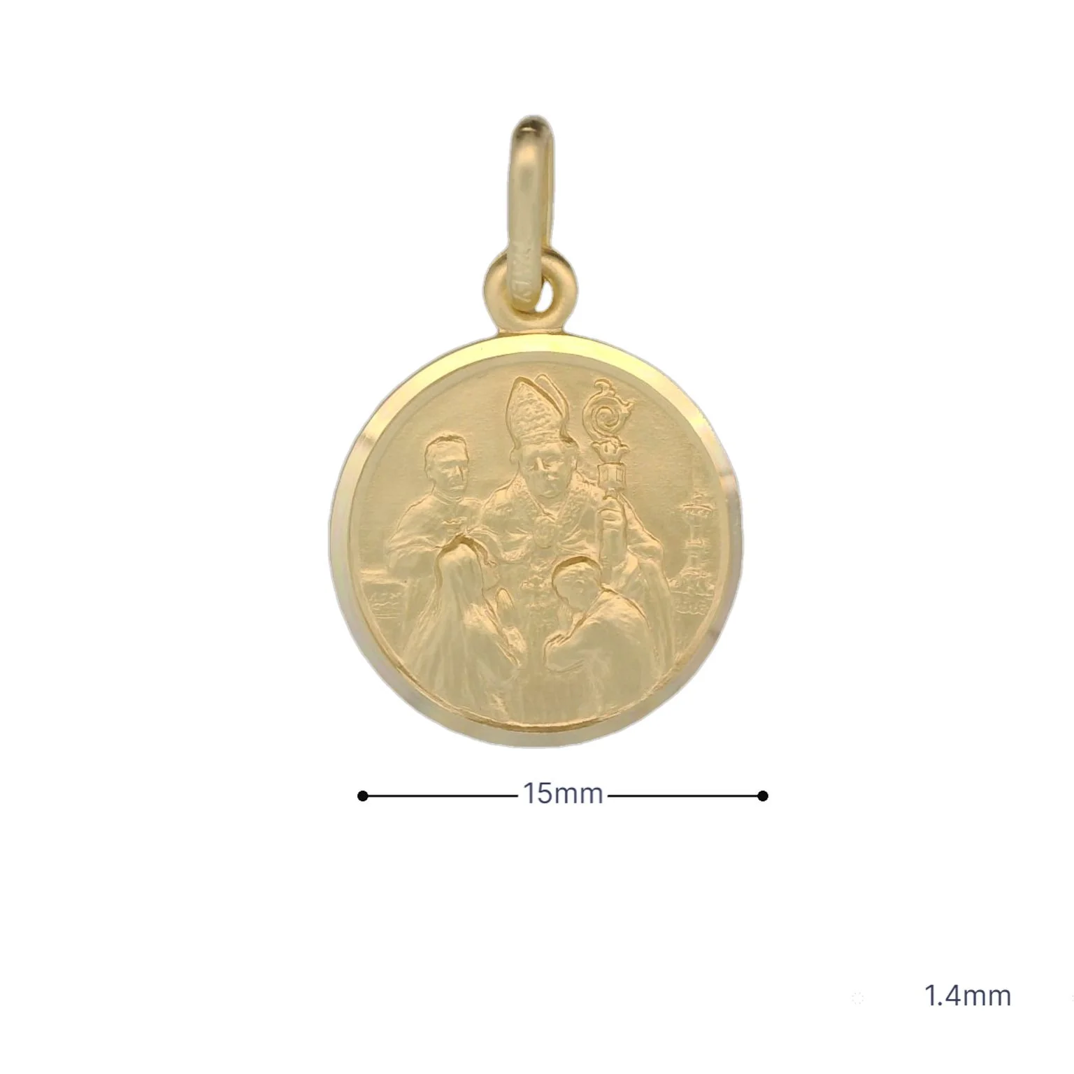 Italian 18K Coined Confirmation Medal - 15MM - Image 3