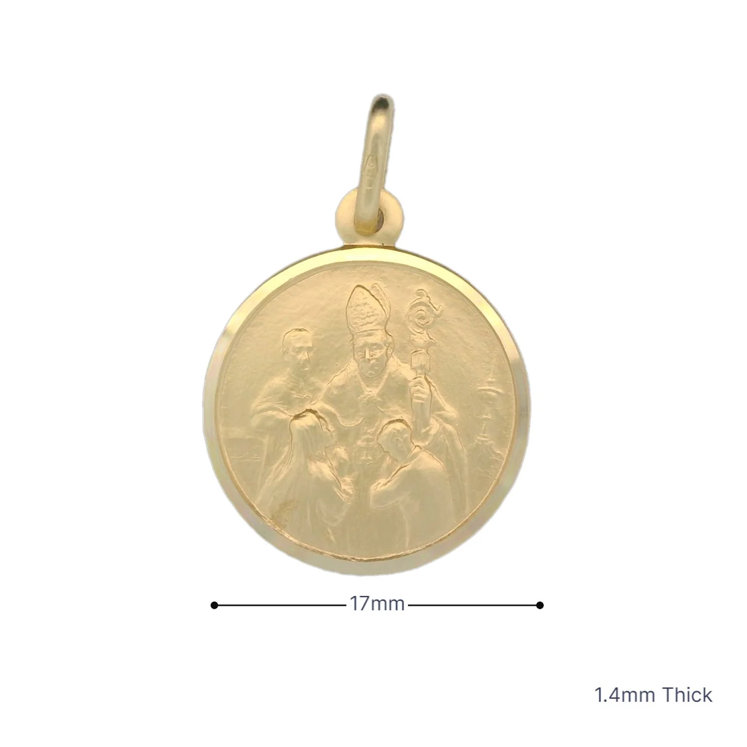 Italian 18K Coined Confirmation Medal - 17MM - Image 3