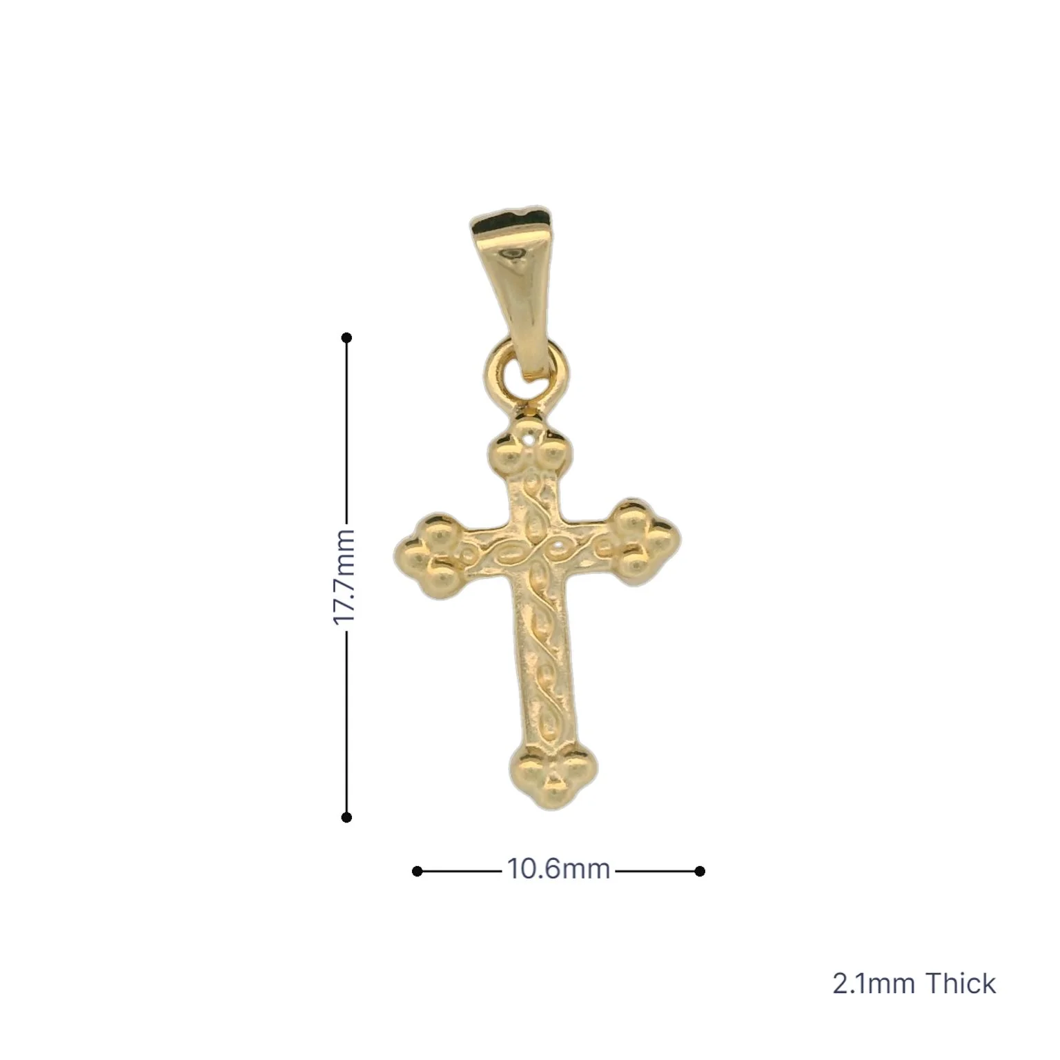 Italian 18K Cross Pendant - Small - Image 3