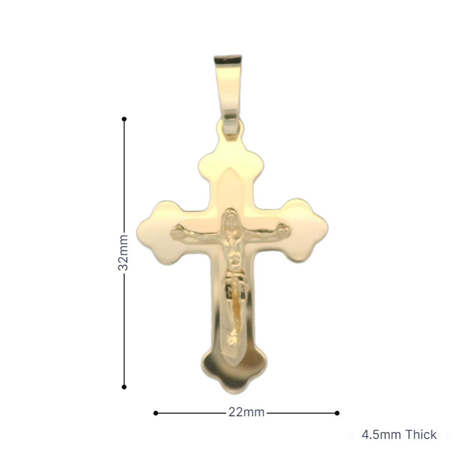 Italian 18K Crucifix Pendant - Image 3