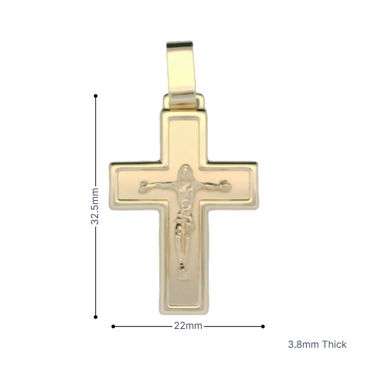Italian 18K Crucifix Pendant - Image 3