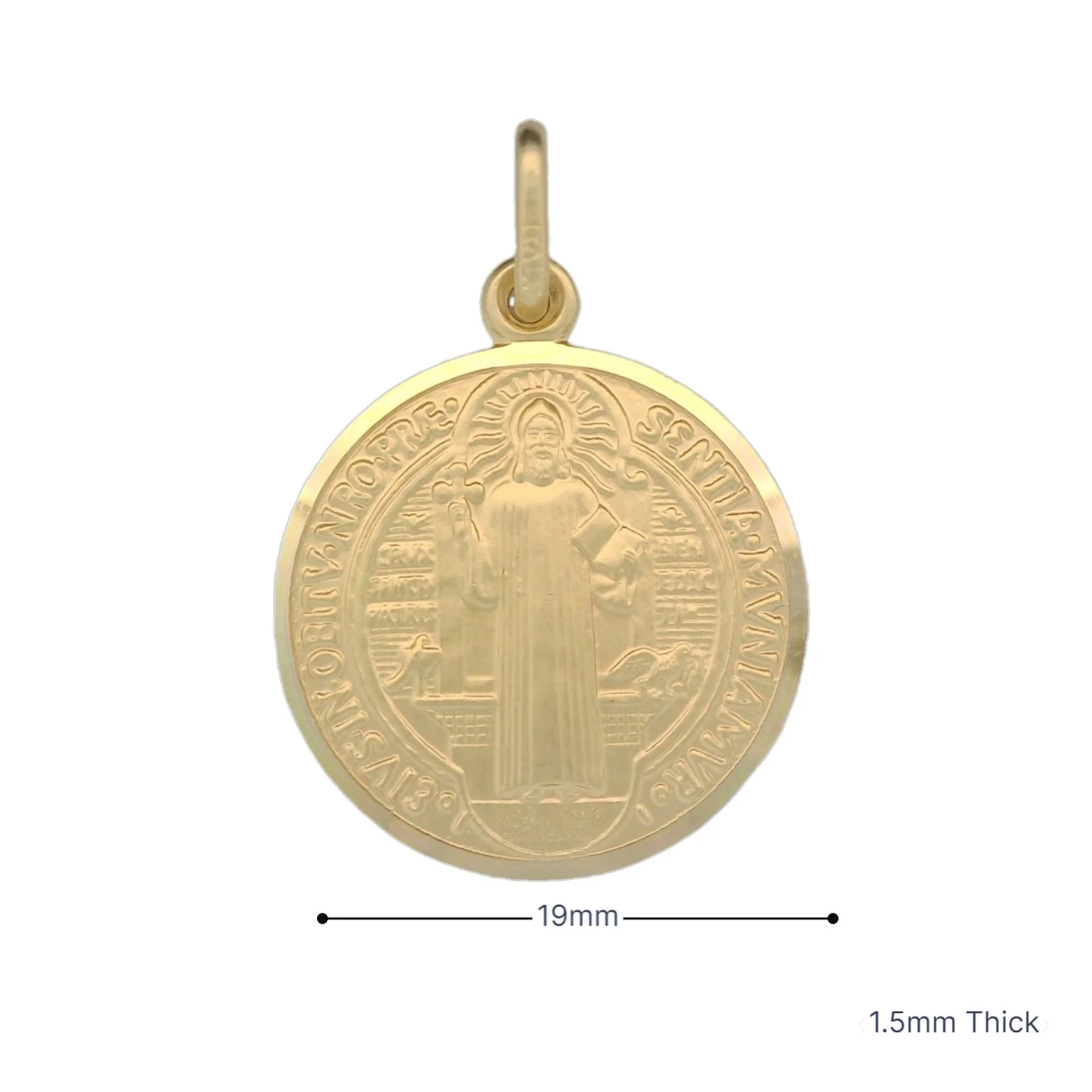 Italian 18K Coined St. Benedict Medal - 19MM - Image 3