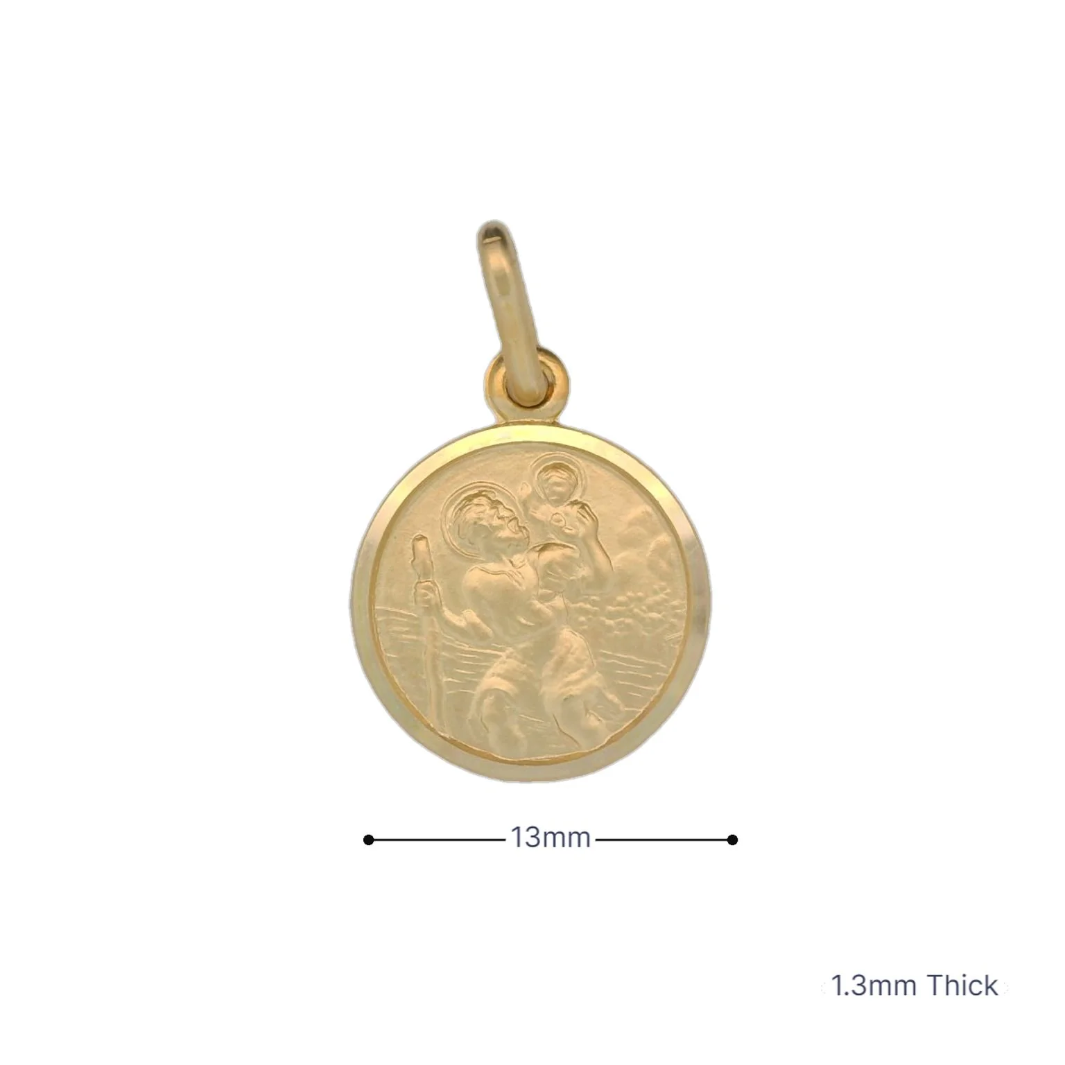 Italian 18K Coined St. Christopher Medal - 13MM - Image 3