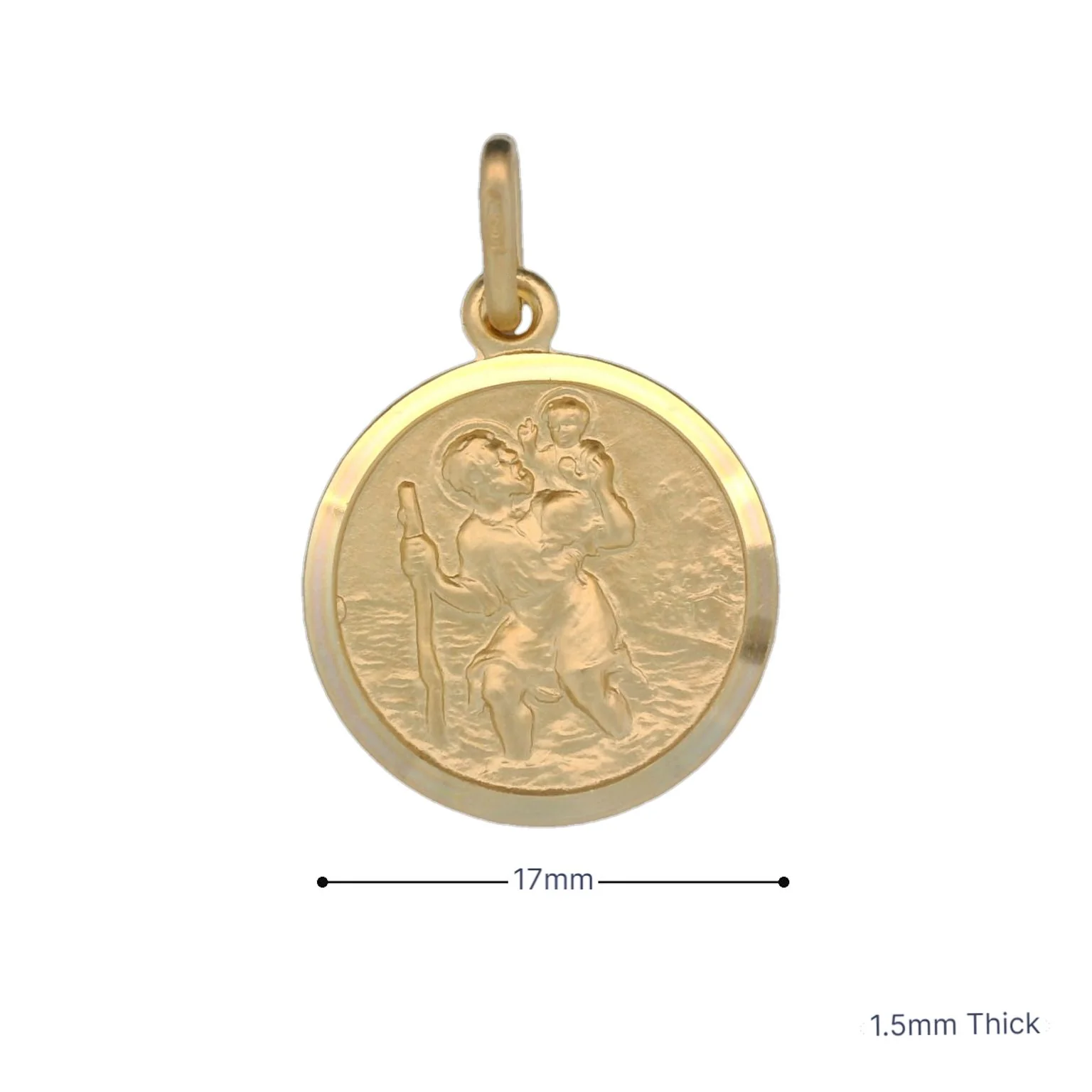 Italian 18K Coined St. Christopher Medal - 17MM - Image 3