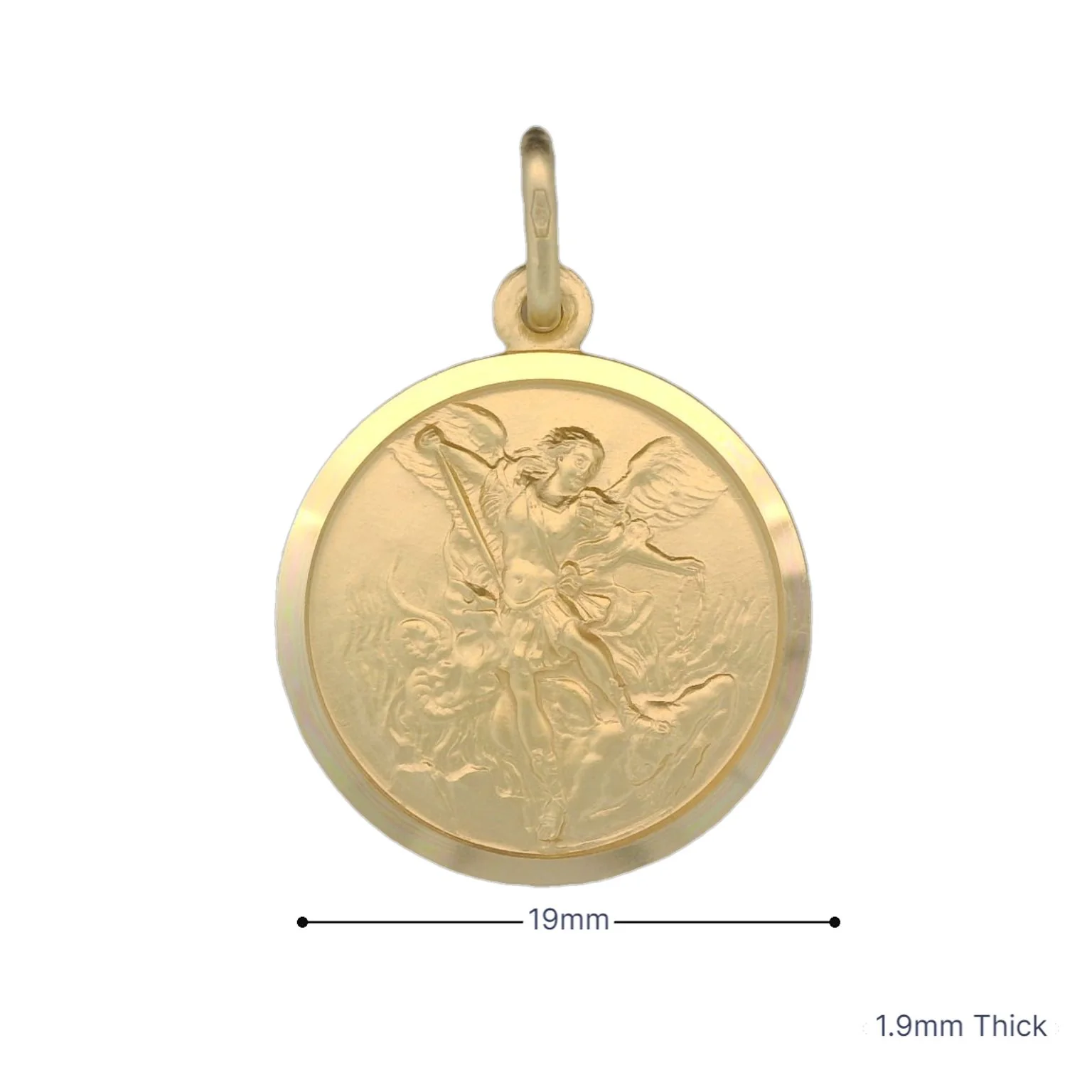 Italian 18K Coined St. Michael Medal - 19MM - Image 3