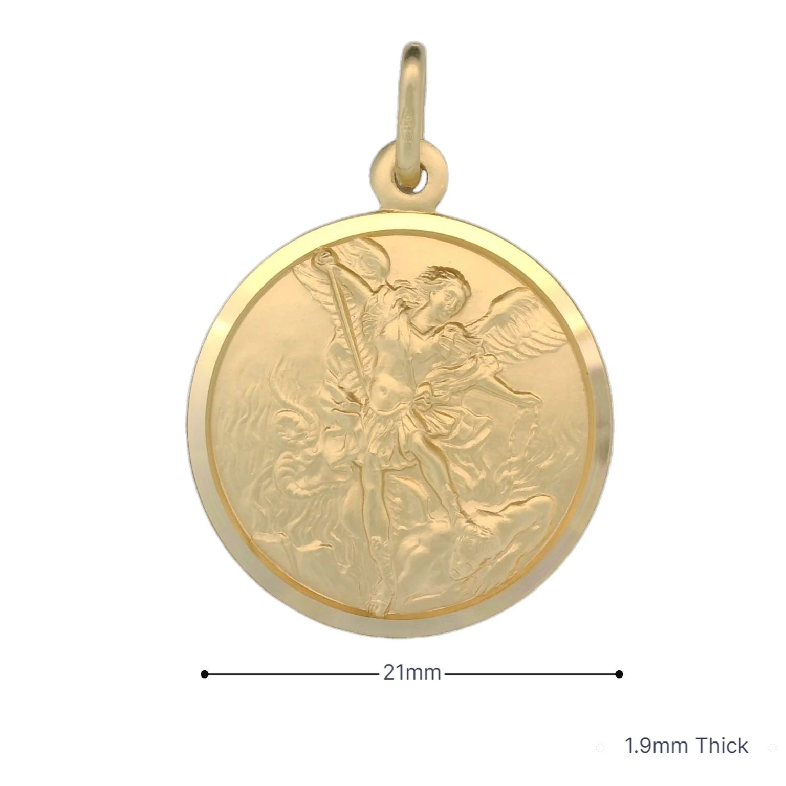 Italian 18K Coined St. Michael 21MM Medal - 21MM - Image 3