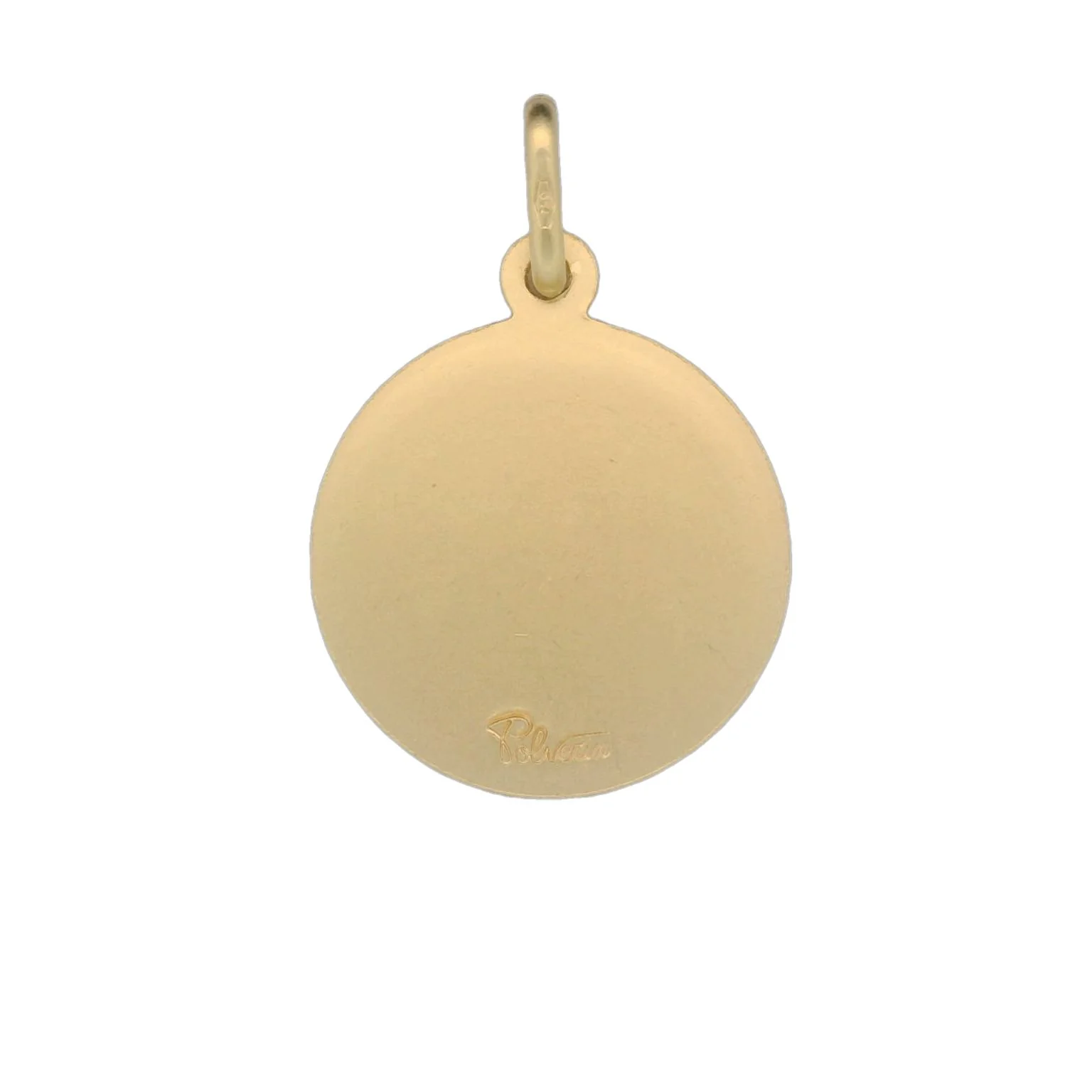 Italian 18K Coined Virgin Mary Medal - 17MM - Image 2
