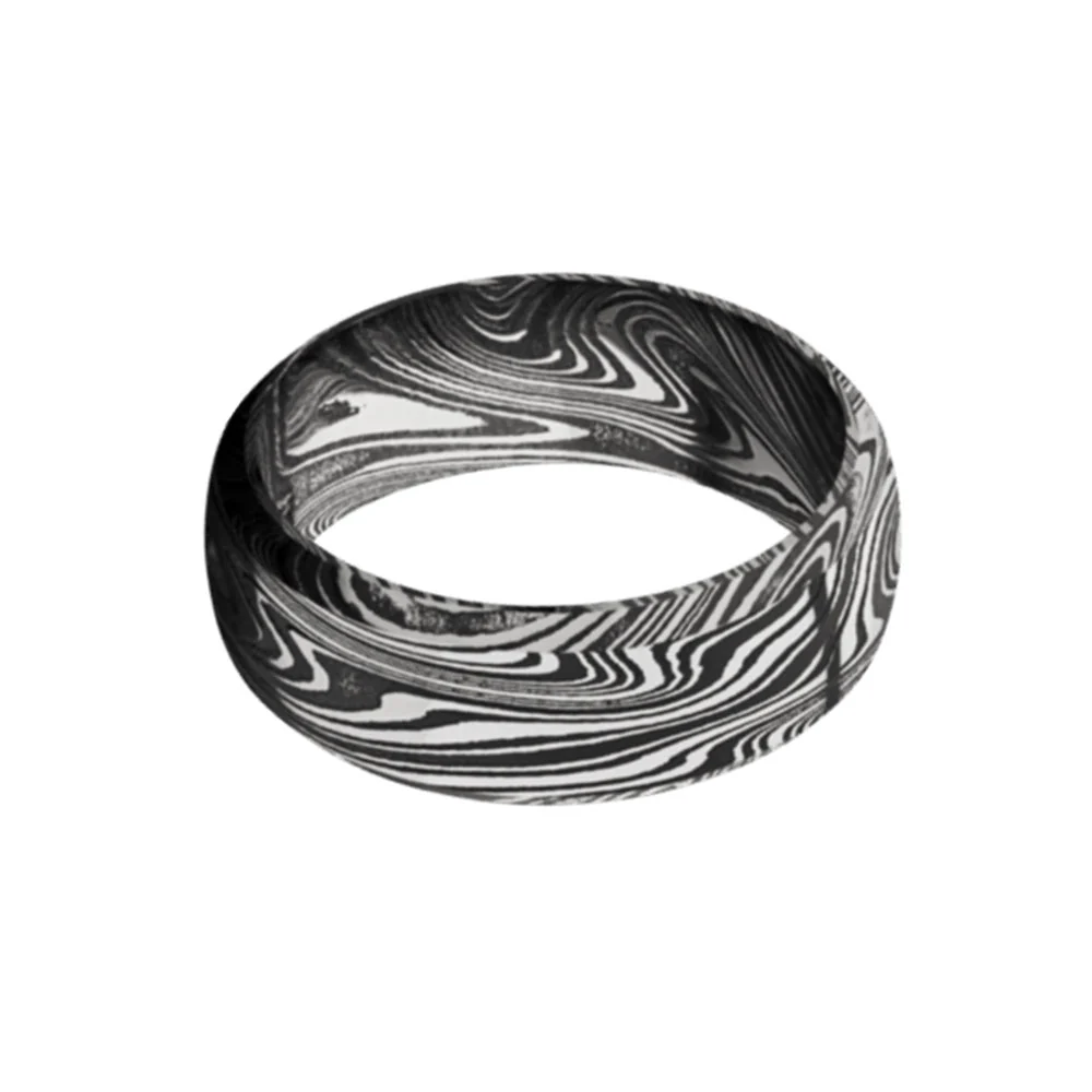 Lashbrook Mens Damascus Steel Ring 8MM - Image 2