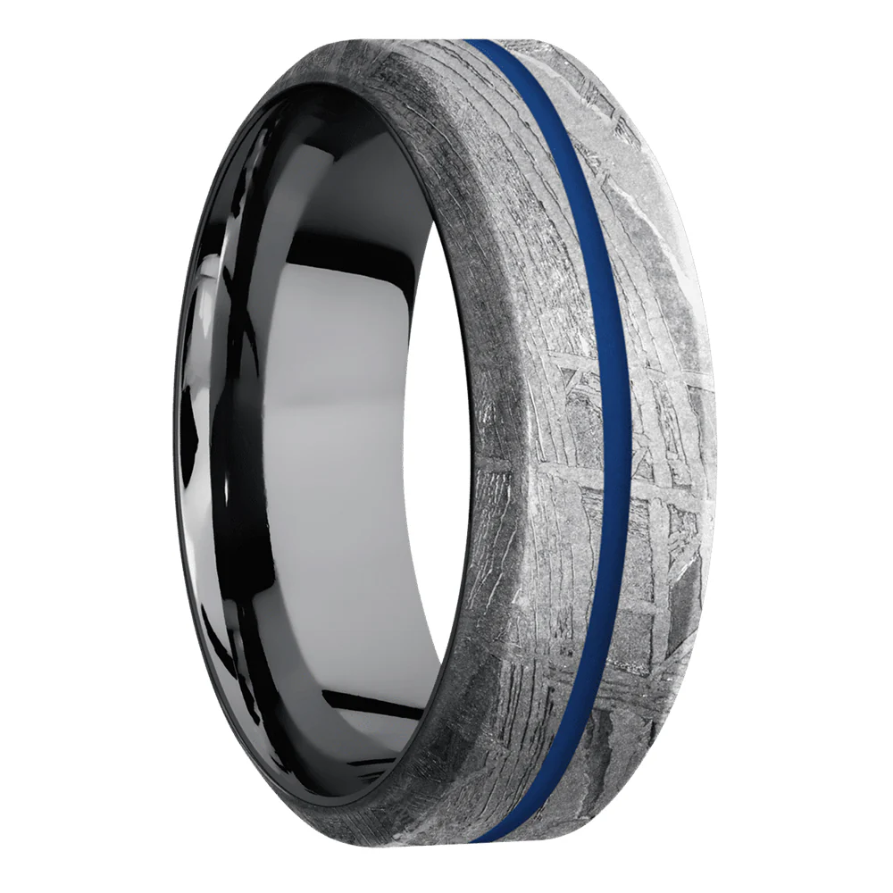 Lashbrook Meteorite High Bevel 8MM Wedding Band Si - Image 2