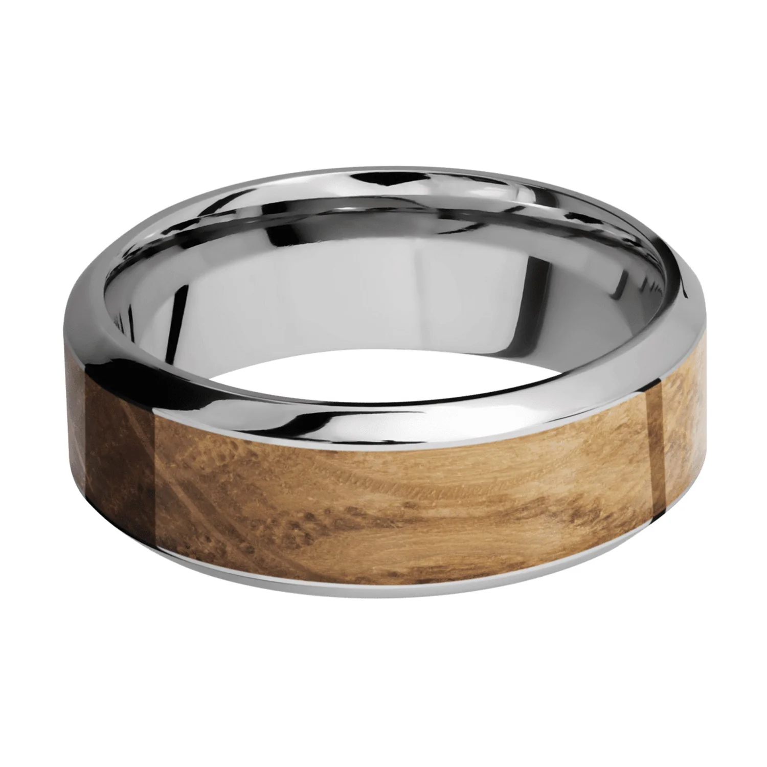 Lashbrook Titanium Gents Beveled Whiskey Barrel Ring - Image 3